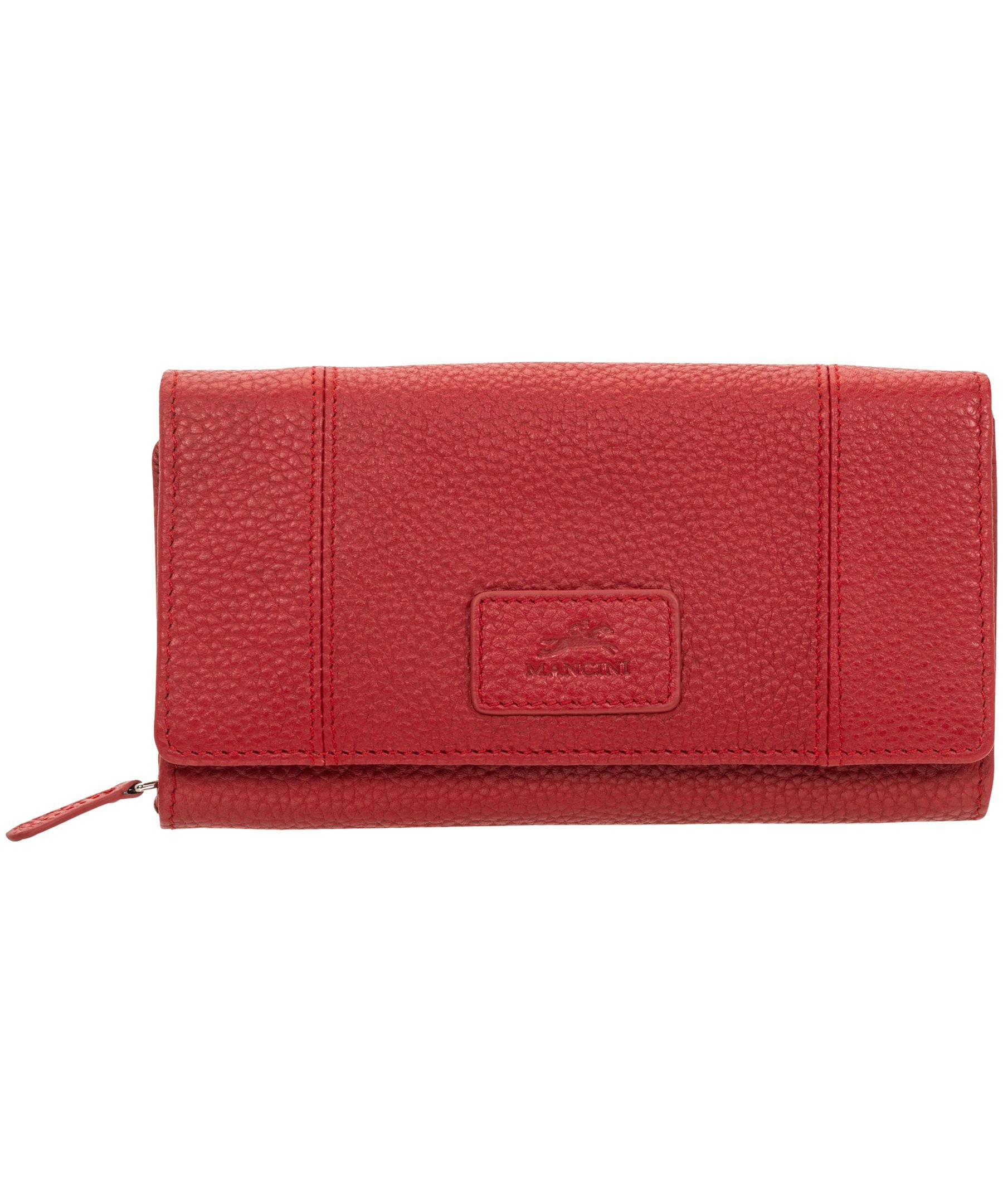 Mancini Leather Goods Women's Pebelled RFID Secure Medium Clutch Wallet