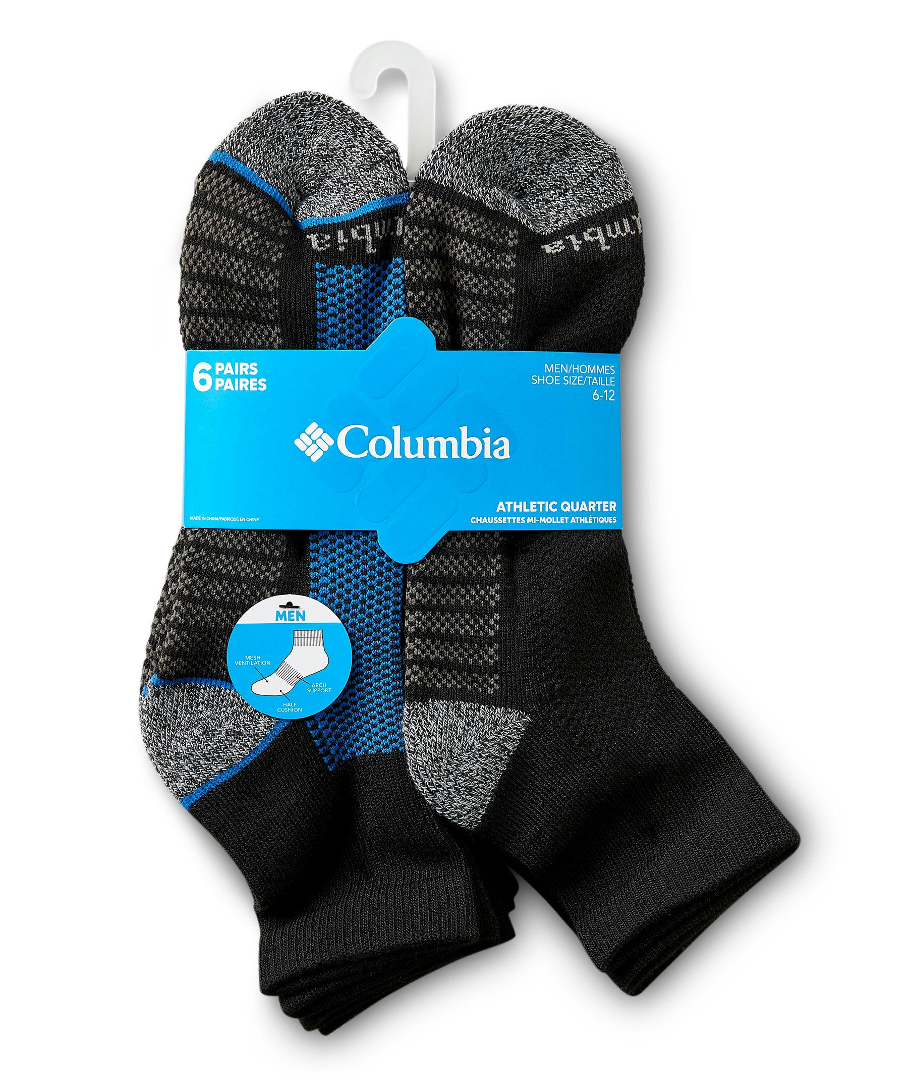 Men's 6 Pack Fastdry Quarter Crew Sport Socks