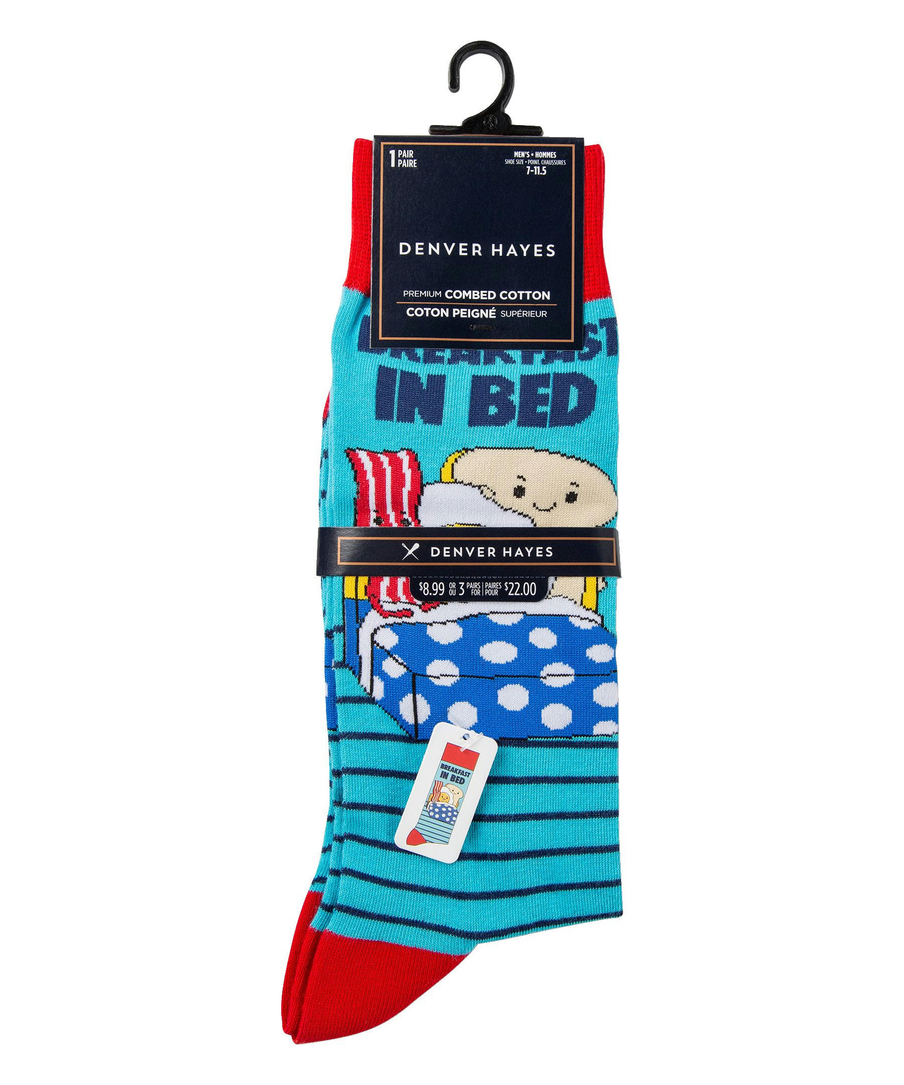 Denver Hayes Men's Novelty Food Pattern Crew Socks