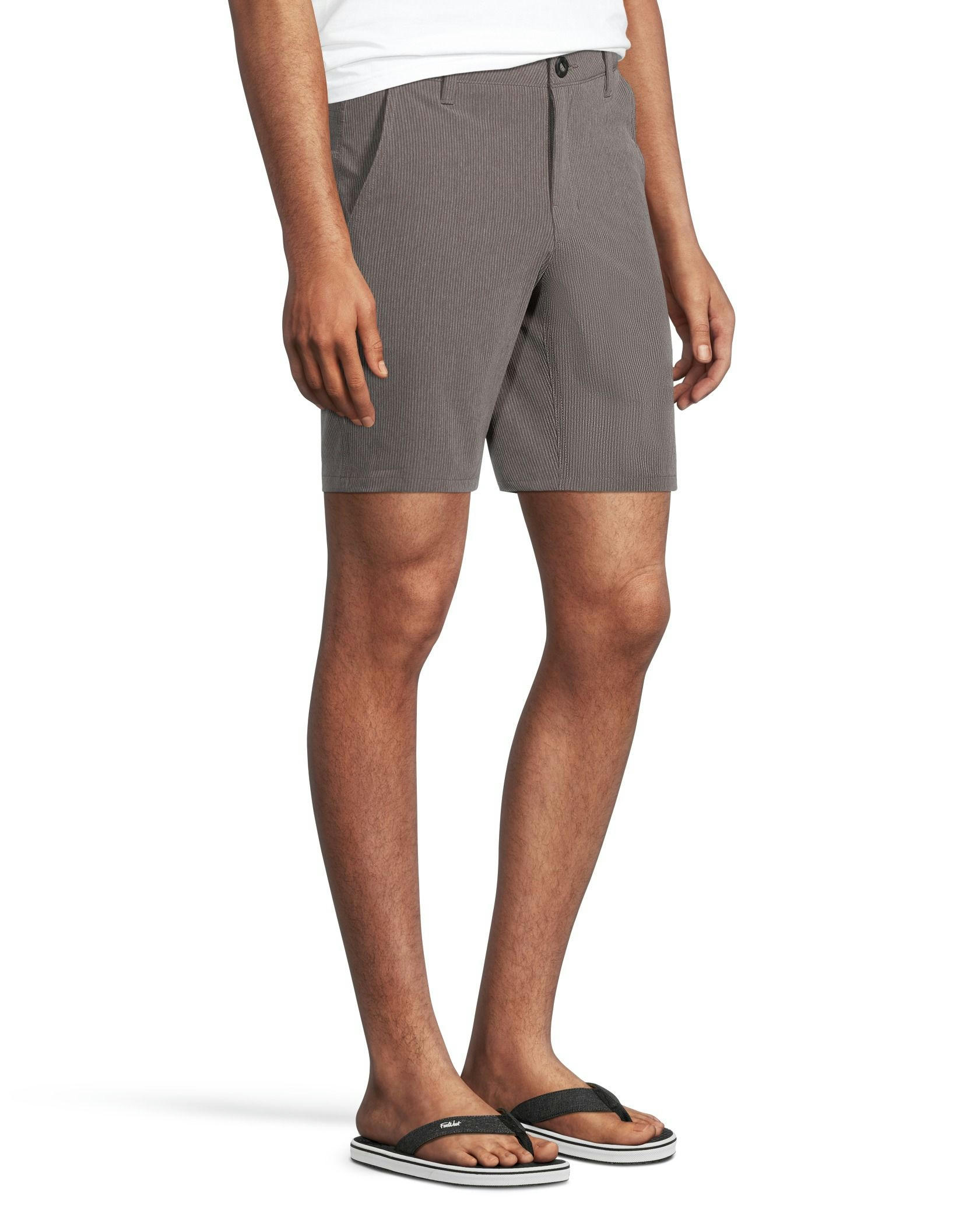 Men's Mid Rise Stretch Textured Herringbone Quick Dry Hybrid Shorts