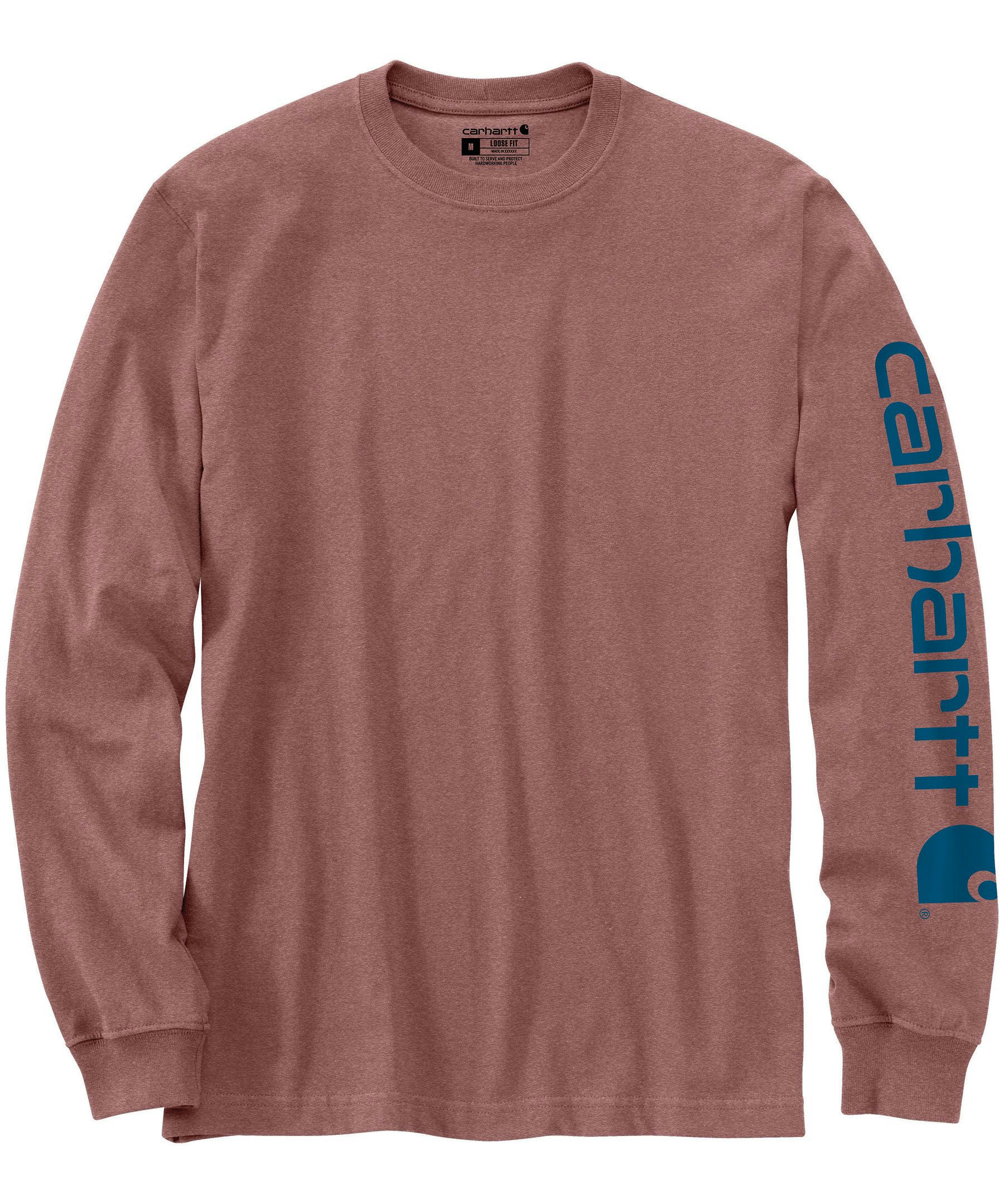 Carhartt Men's Loose Fit Sleeve Logo Long Sleeve Graphic T Shirt