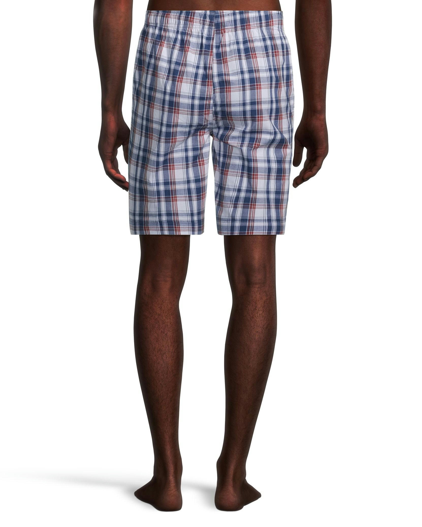 Men's Woven Plaid Mid Rise Lounge Shorts