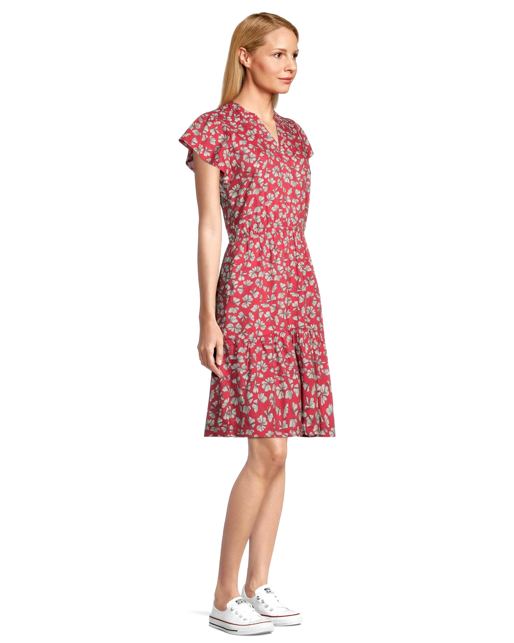 Women's Flutter Sleeve Ruffle Dress