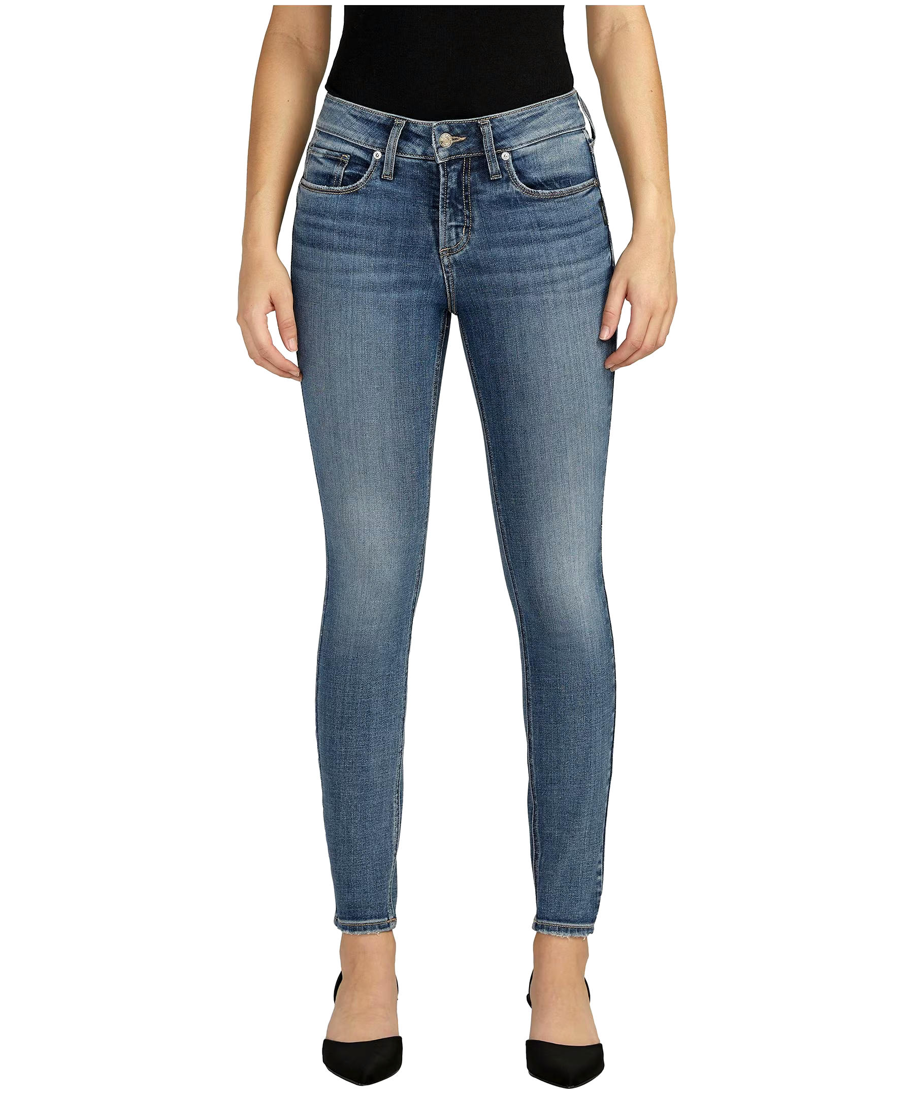 Silver Women's Suki Mid Rise Curvy Fit Skinny Jeans