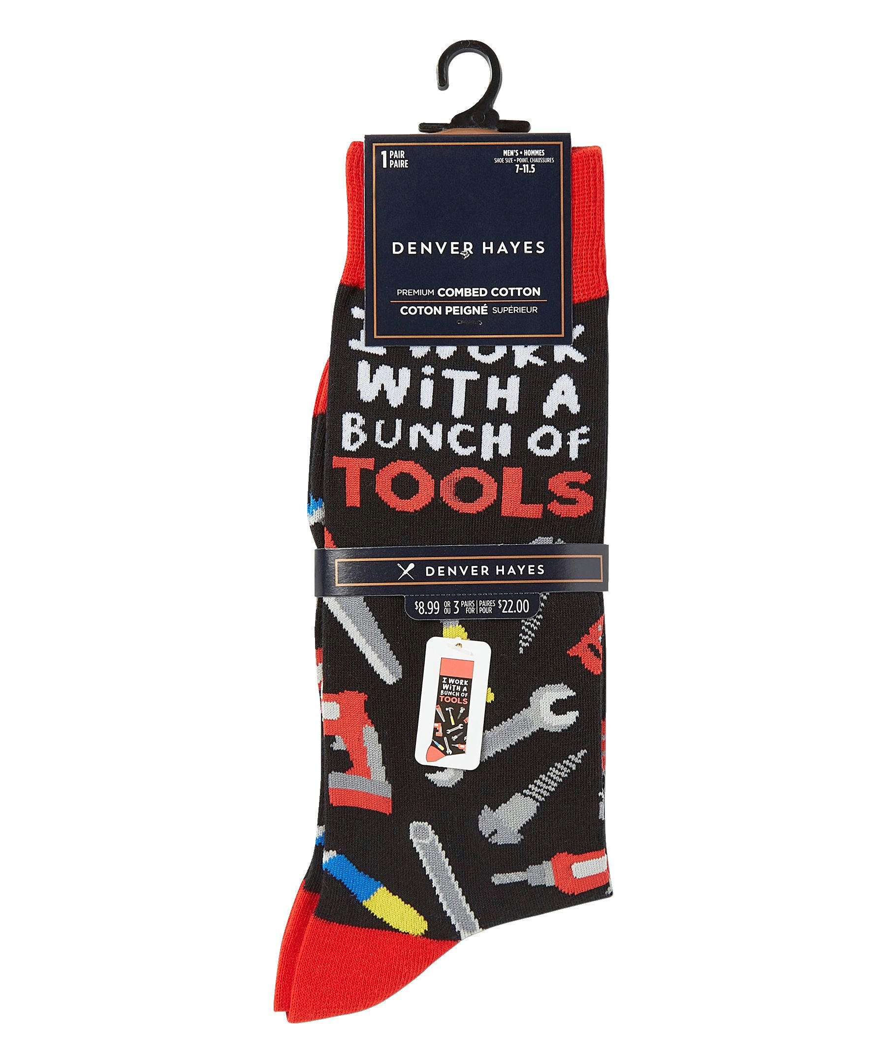 Denver Hayes Men's Novelty Pattern Crew Socks