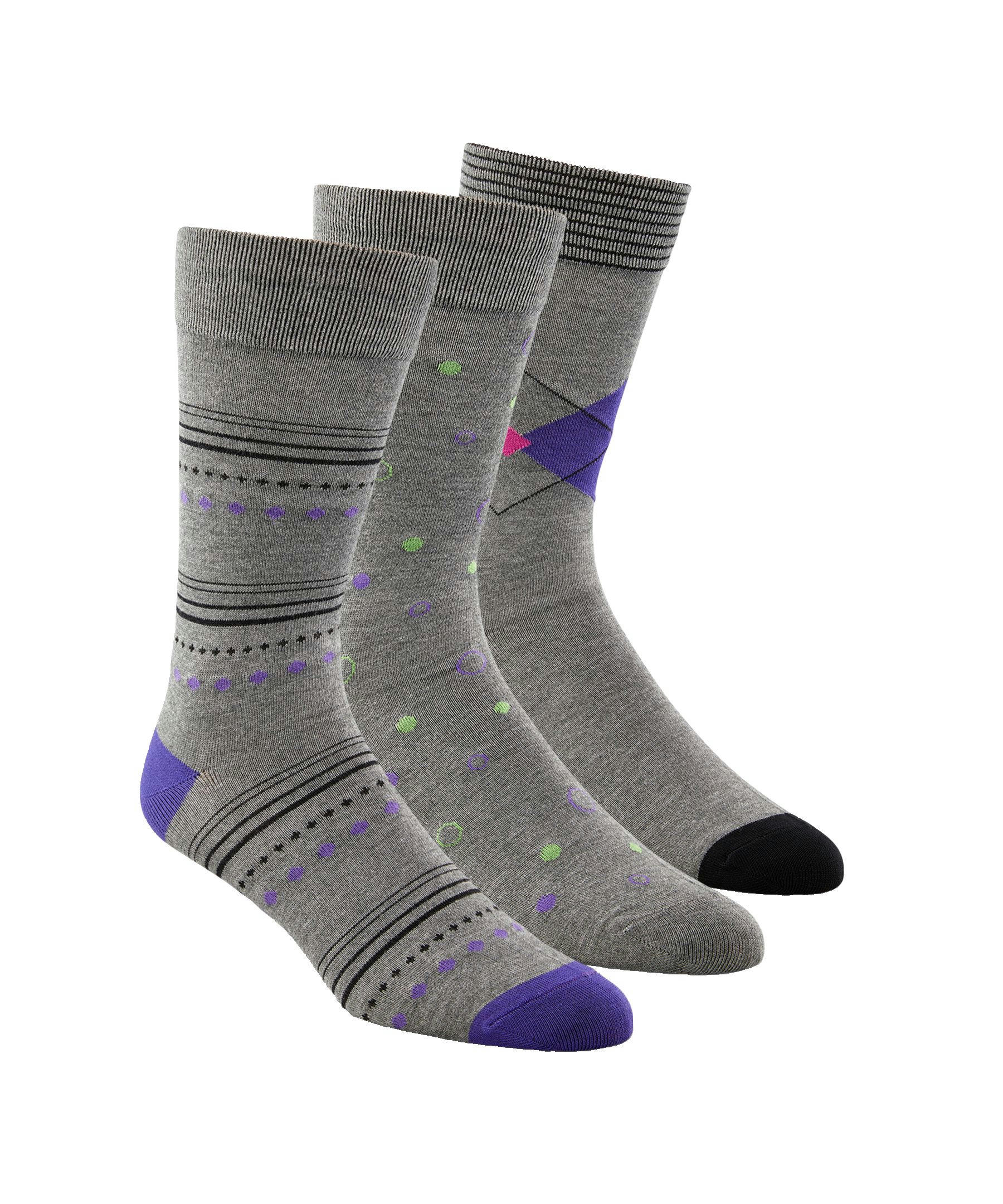 Denver Hayes Men's 3 Pack Bogo Casual Crew Socks