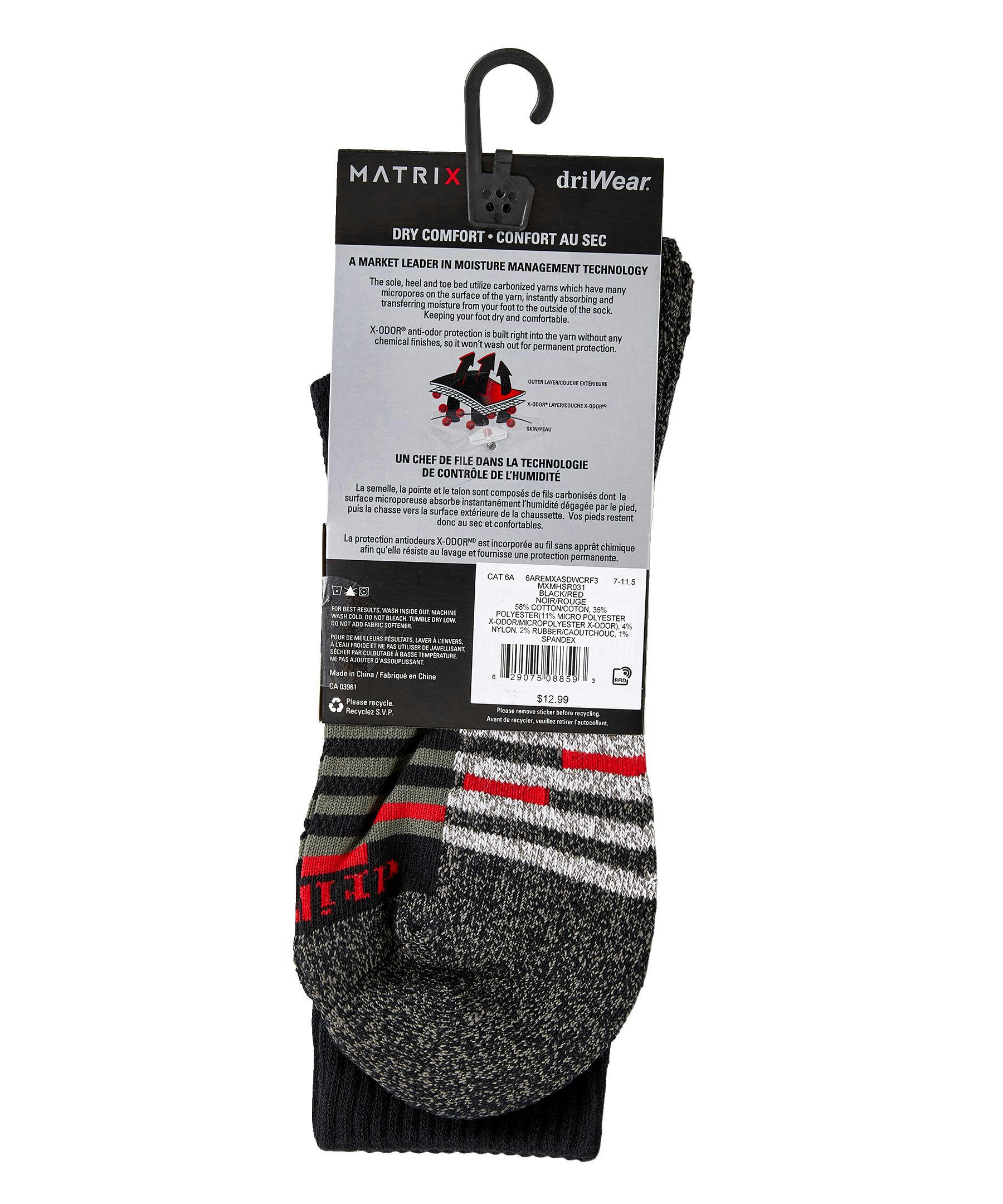 Matrix Men's Driwear Crew Sport Socks