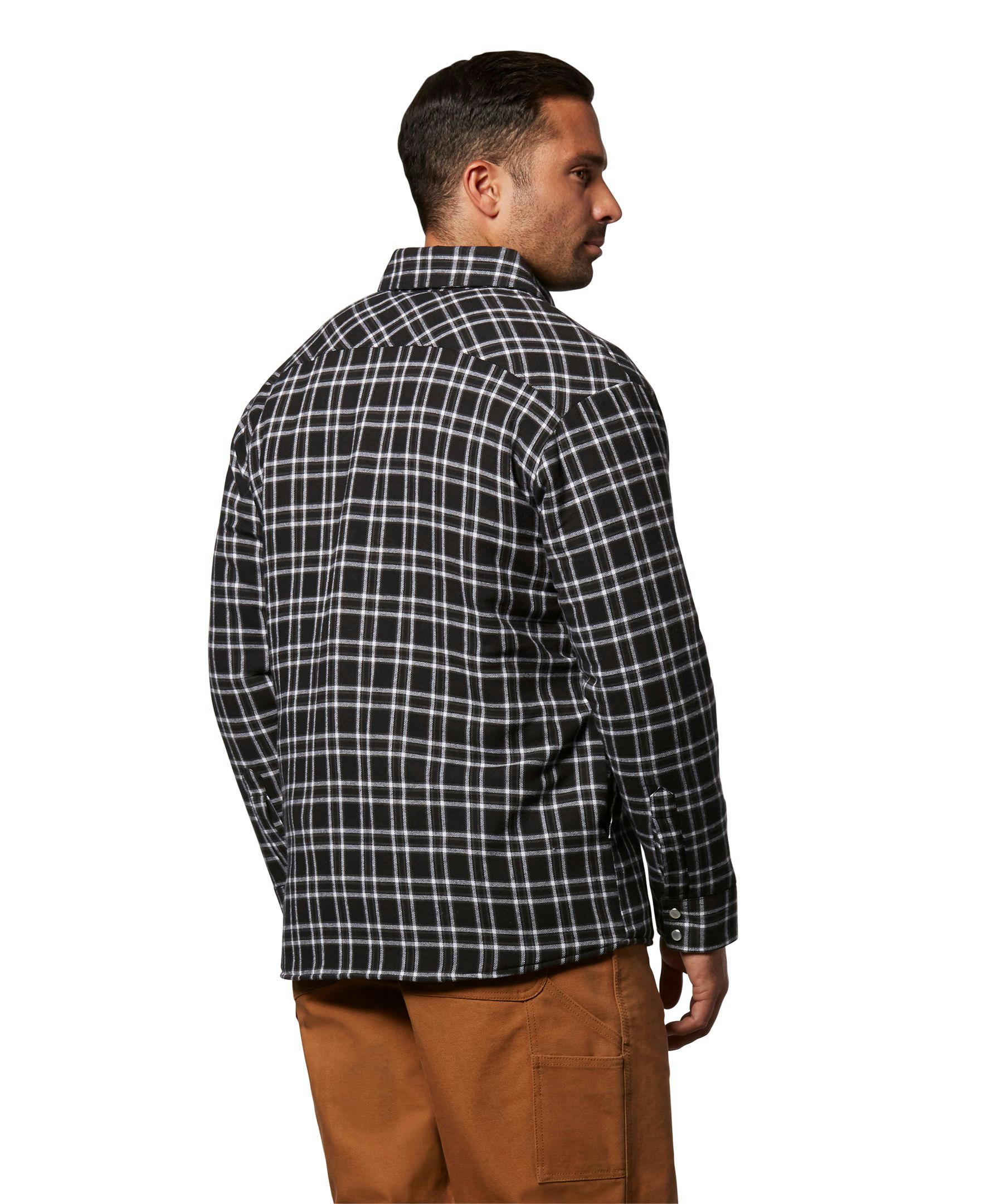 Aggressor Men's Snap-Front Insulated Quilted Flannel Work Shirt