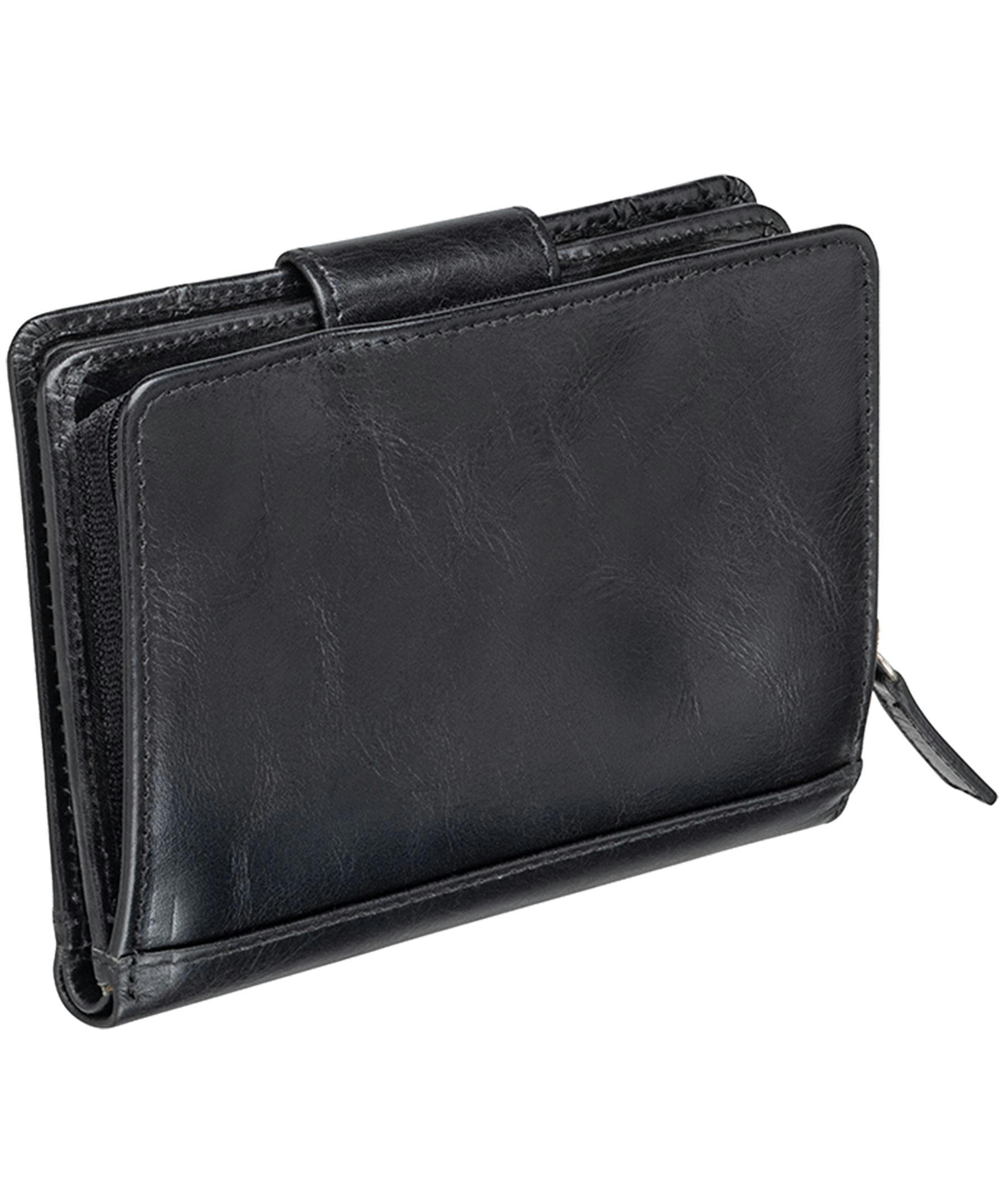 Mancini Leather Goods Women's Casablanca RFID Secure Medium Clutch Wallet Black