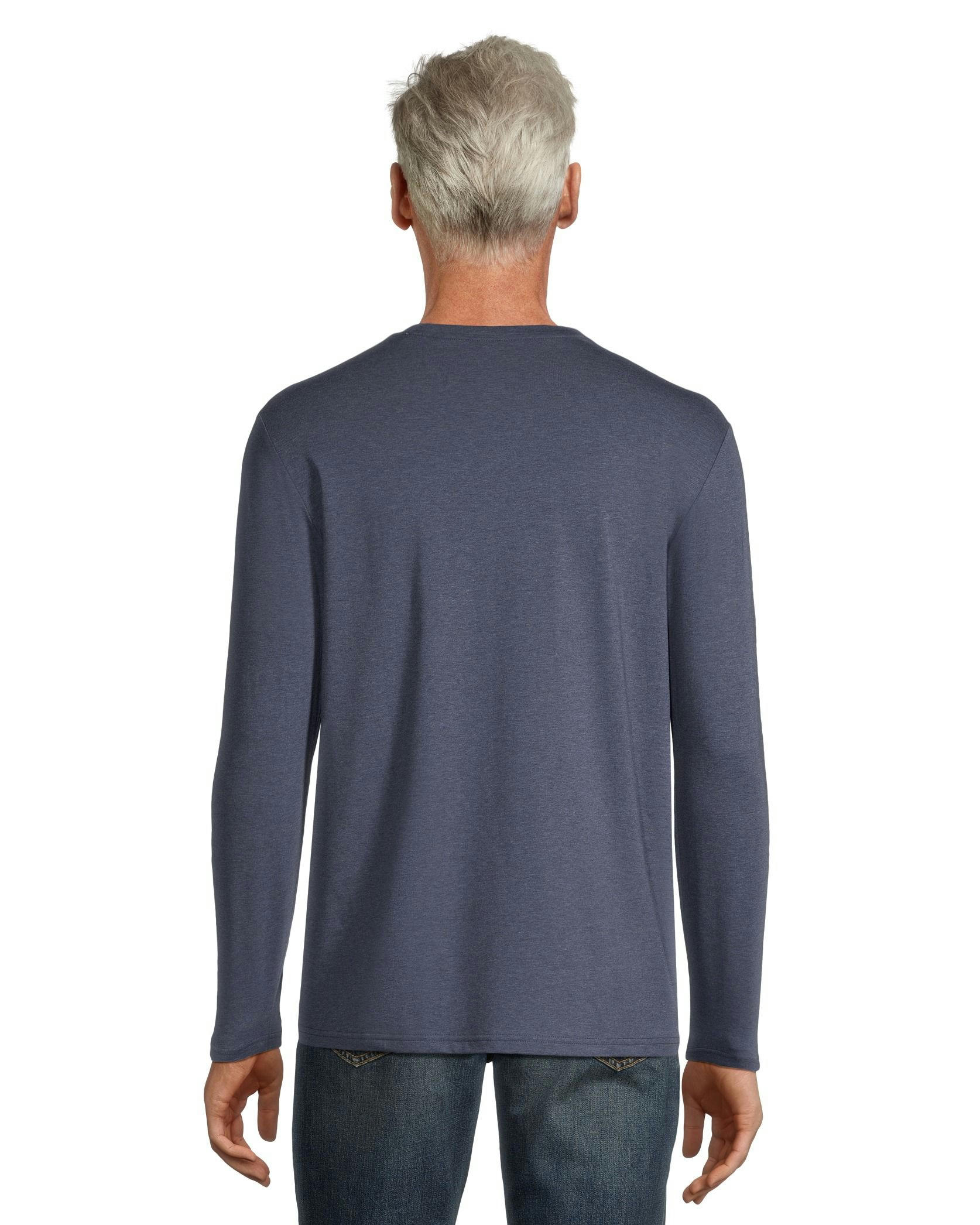 Denver Hayes Men's Stretch Long Sleeve Modern Fit Crewneck T Shirt