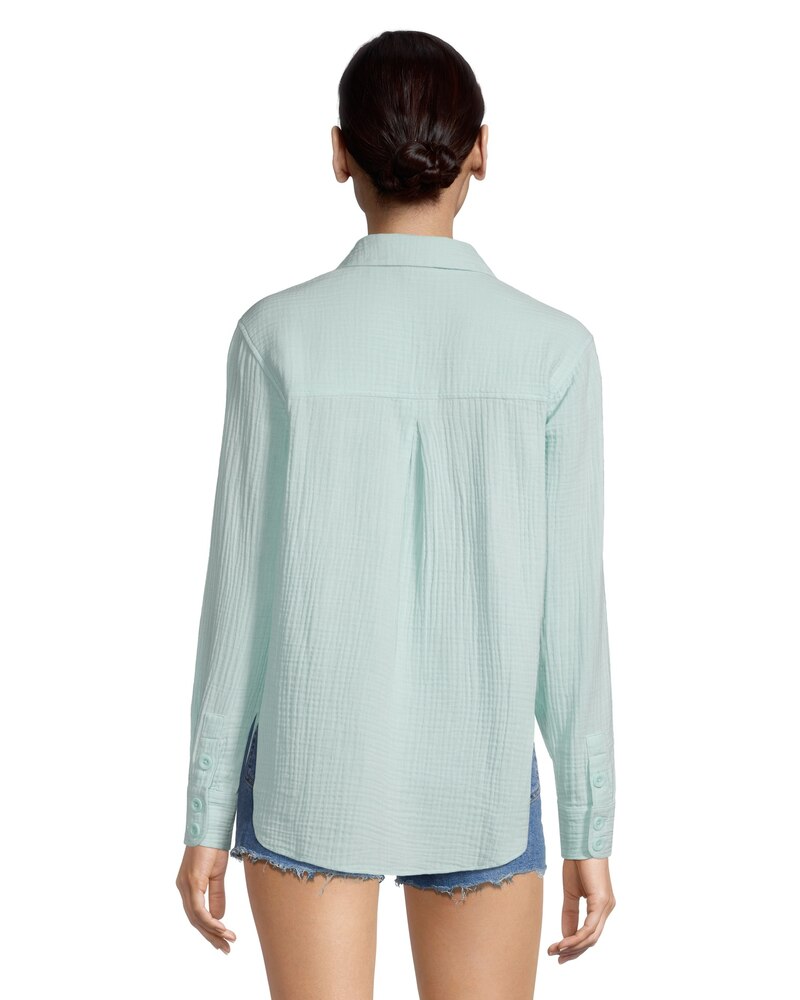 Women's Double Gauze Long Sleeve Button Down Shirt