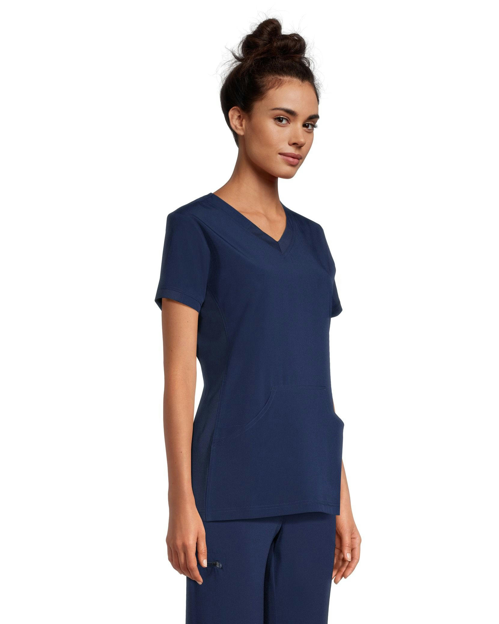 Scrubletics Women's V Neck Racer Back Scrub Top - Black