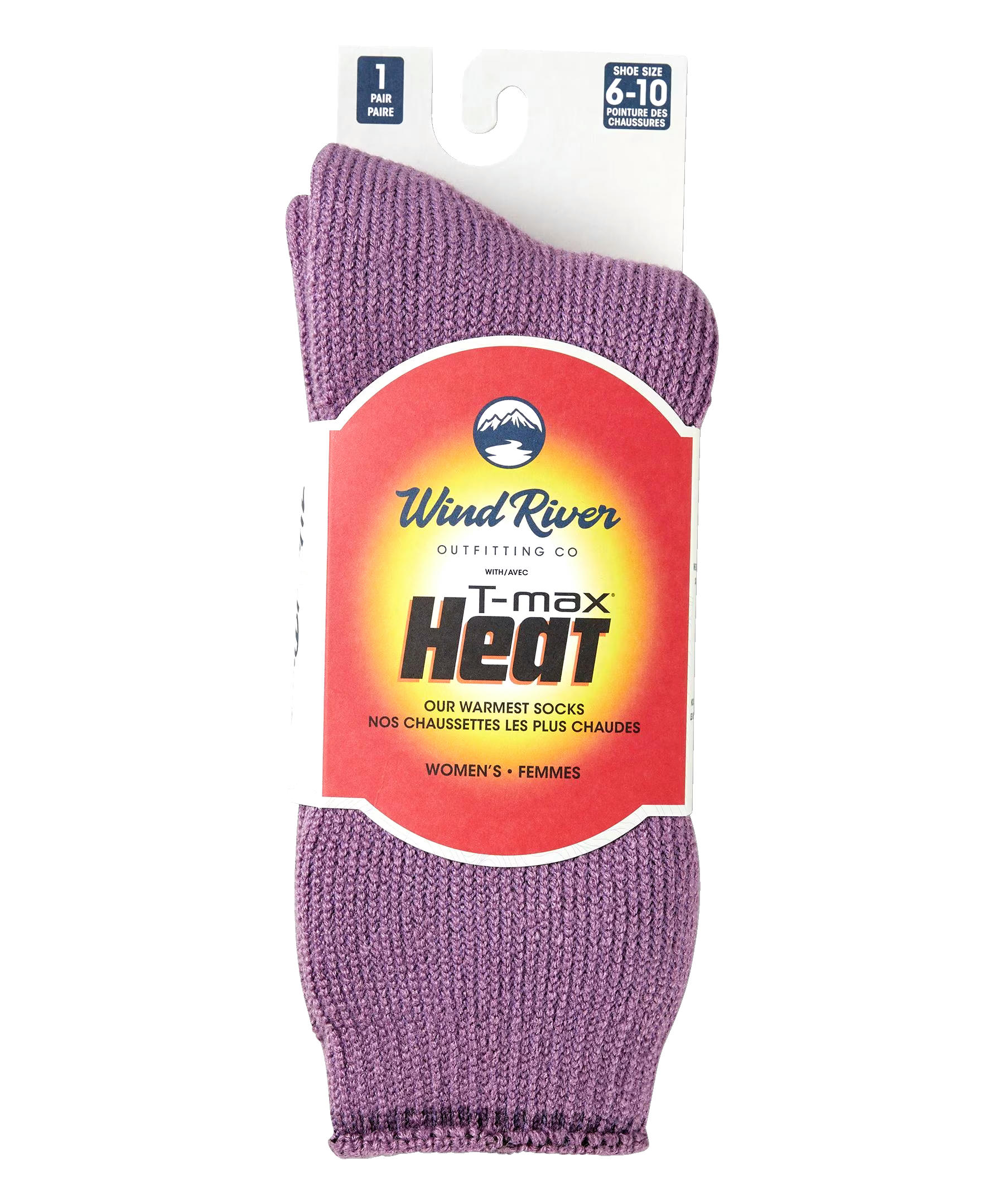 WindRiver Women's T-Max 1 Pack Solid Thermal Crew Socks