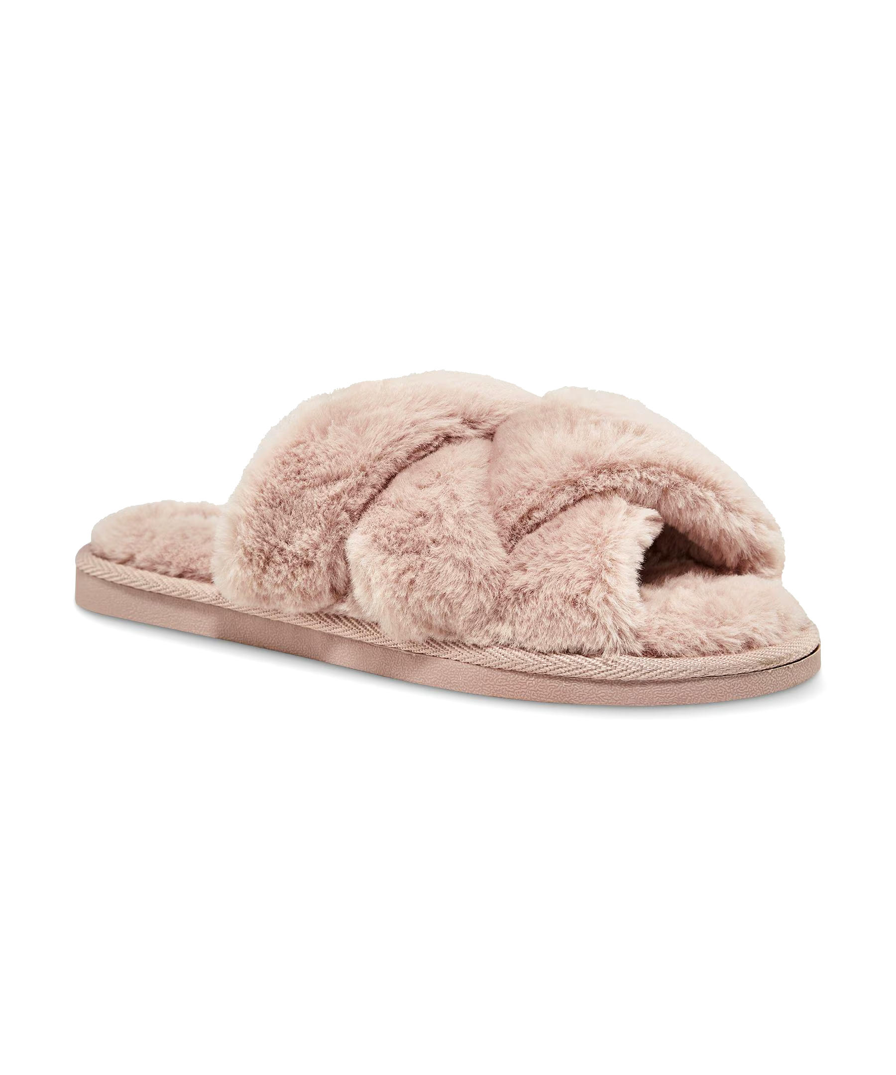 Denver Hayes Women's Criss-Cross Faux Fur Slide