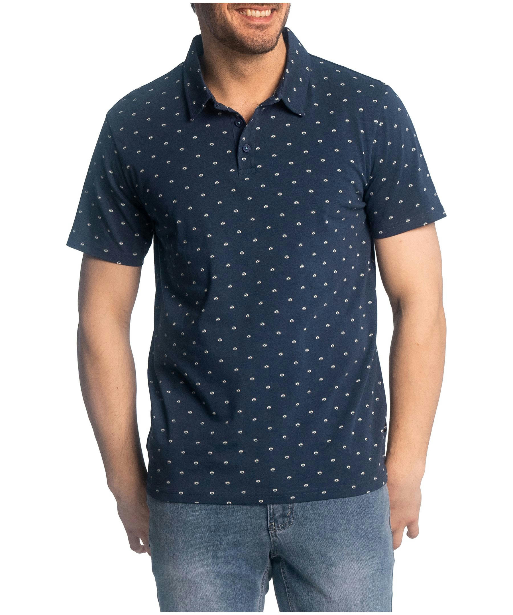 Black Bull Men's Percy Short Sleeve Printed Polo Shirt