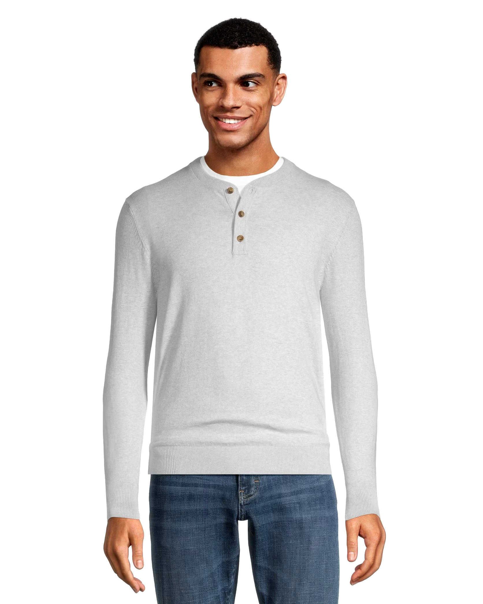 Denver Hayes Men's Cotton Henley Sweater