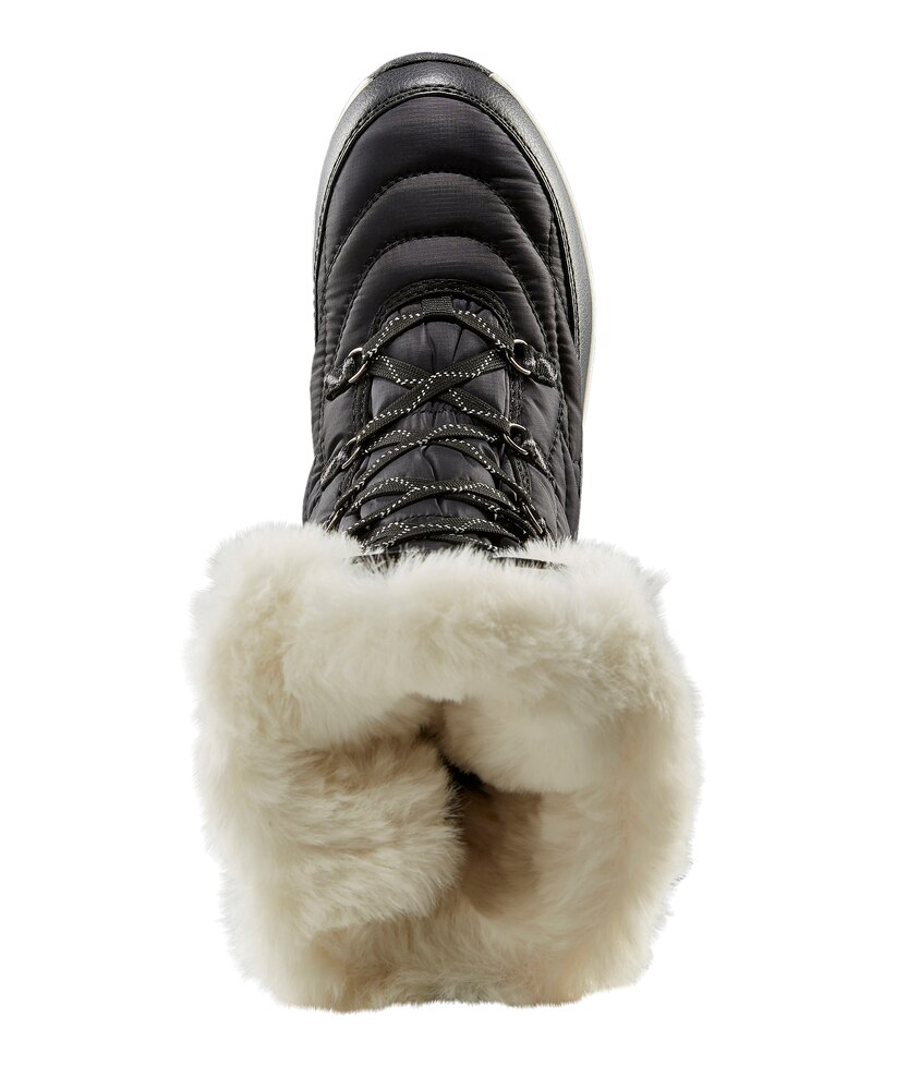 WindRiver Women's Summit II T-Max Insulated Winter Boots with Faux Fur Trim - Black/White