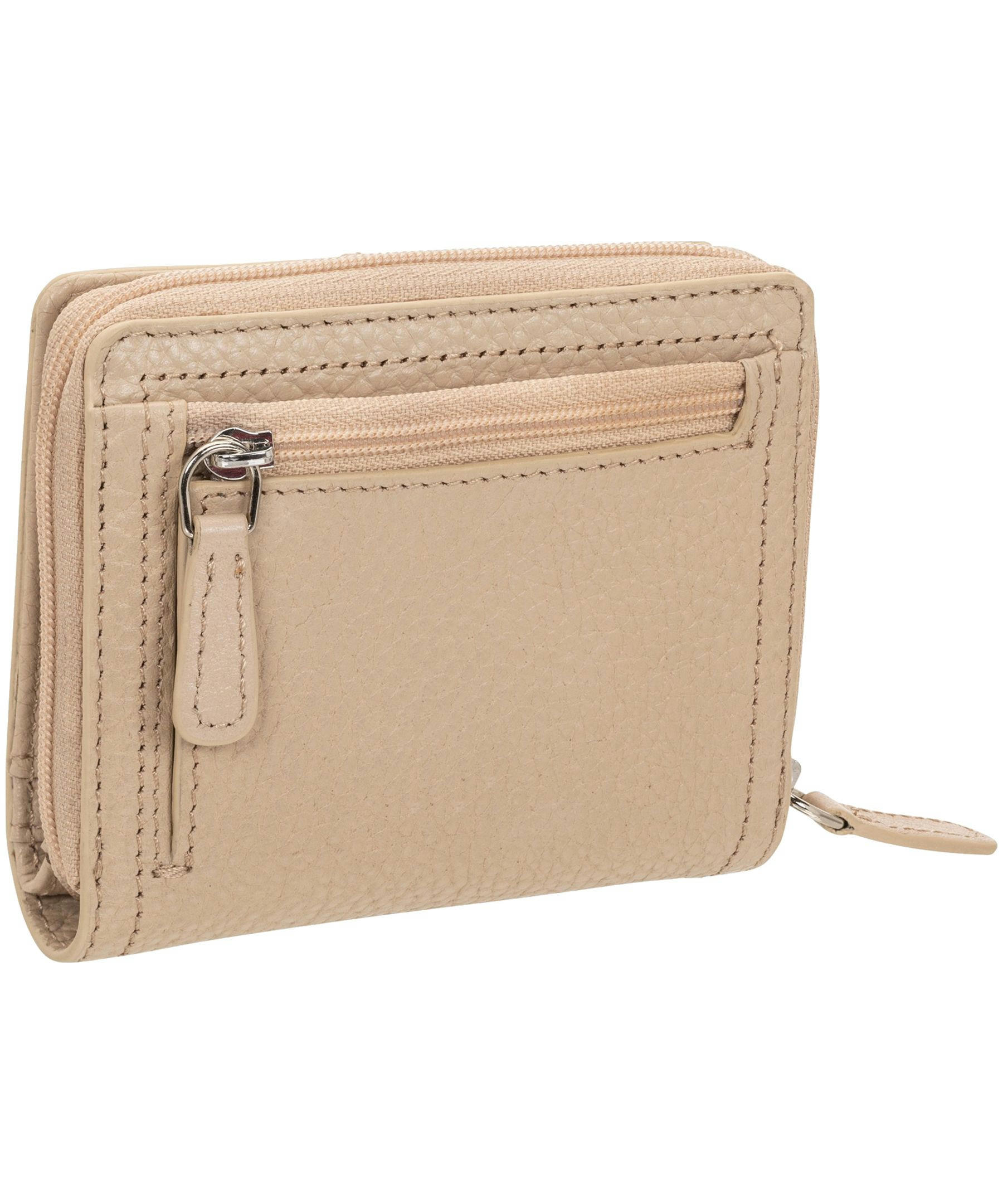 Mancini Leather Goods Women's Peblled RFID Secure Small Clutch Wallet