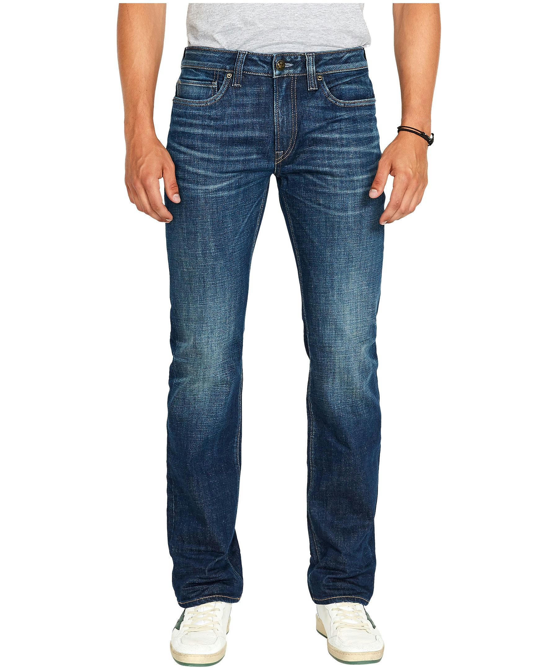 Buffalo Men's Driven Mid Rise Relaxed Fit Straight Stretch Jeans - Medium Wash