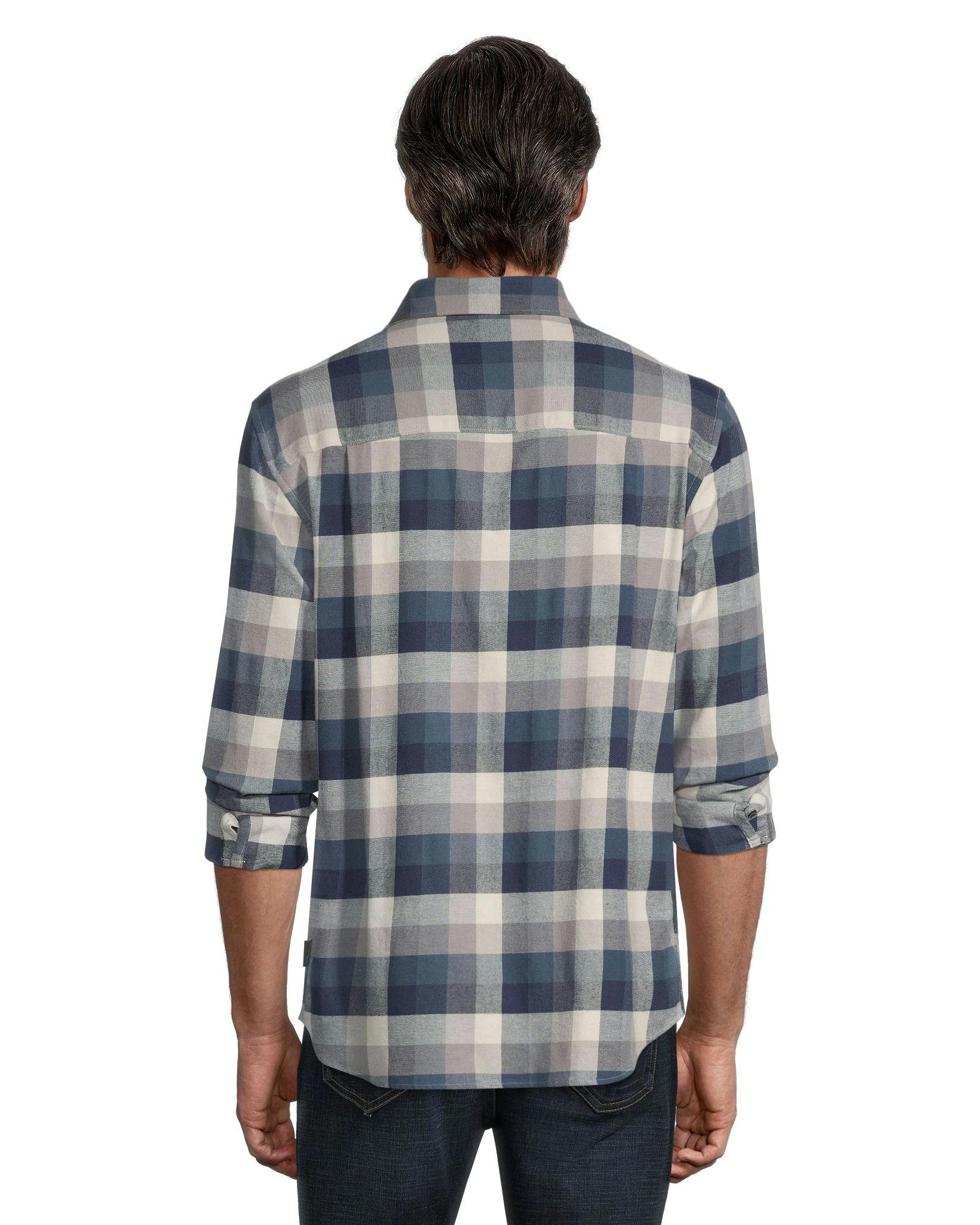 WindRiver Men's Stretch Regular Fit Basic Flannel Shirt