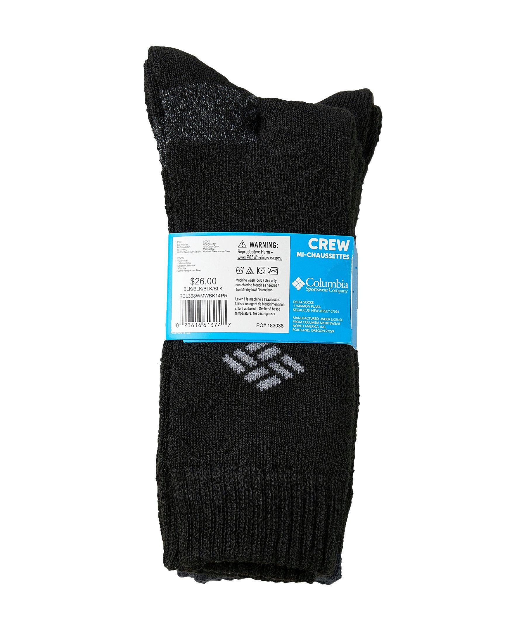 Columbia Women's 4 Pack Stripe Moisture Guard Crew Socks