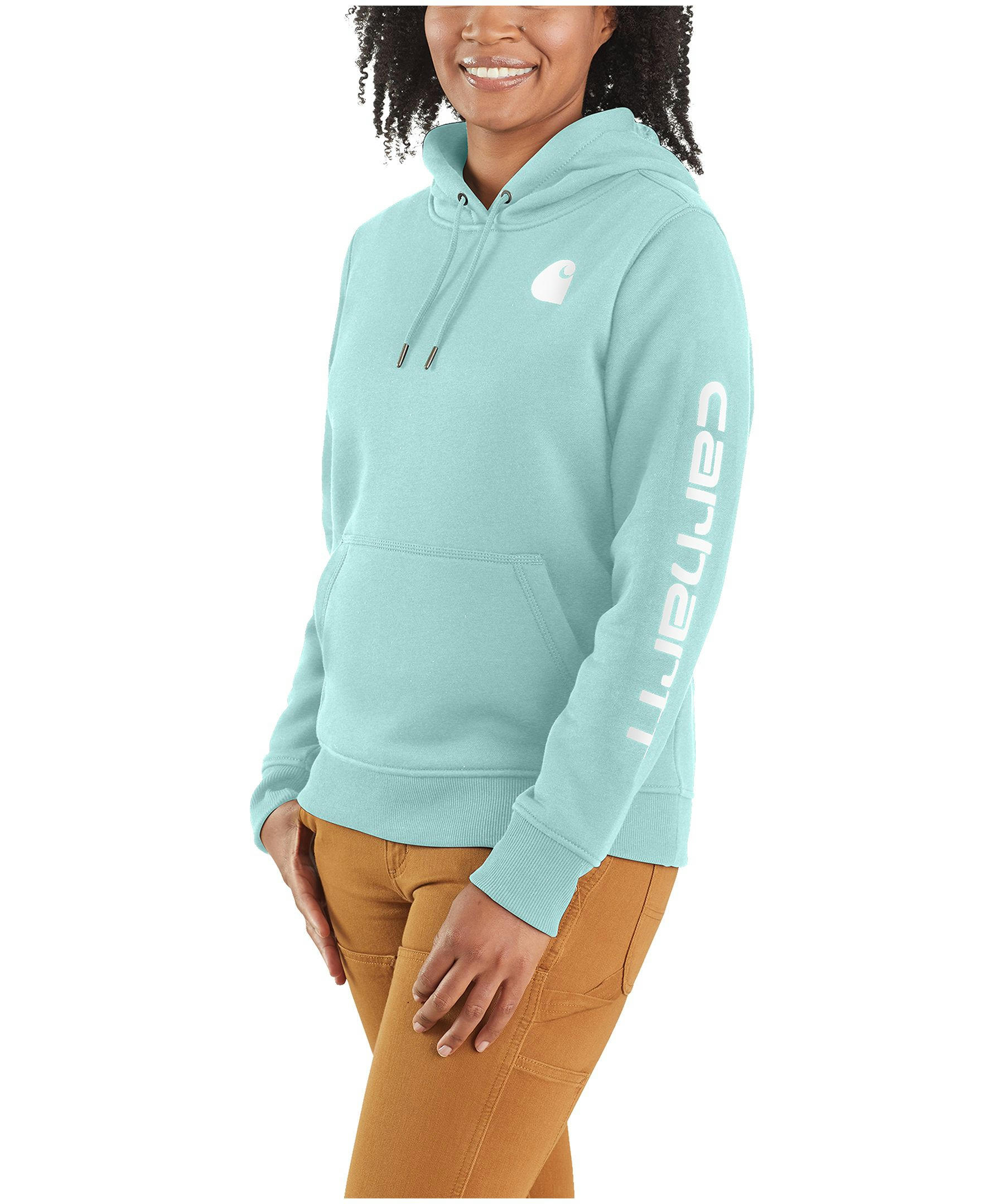 Carhartt Women's Relaxed Fit Sleeve Logo Graphic Hoodie