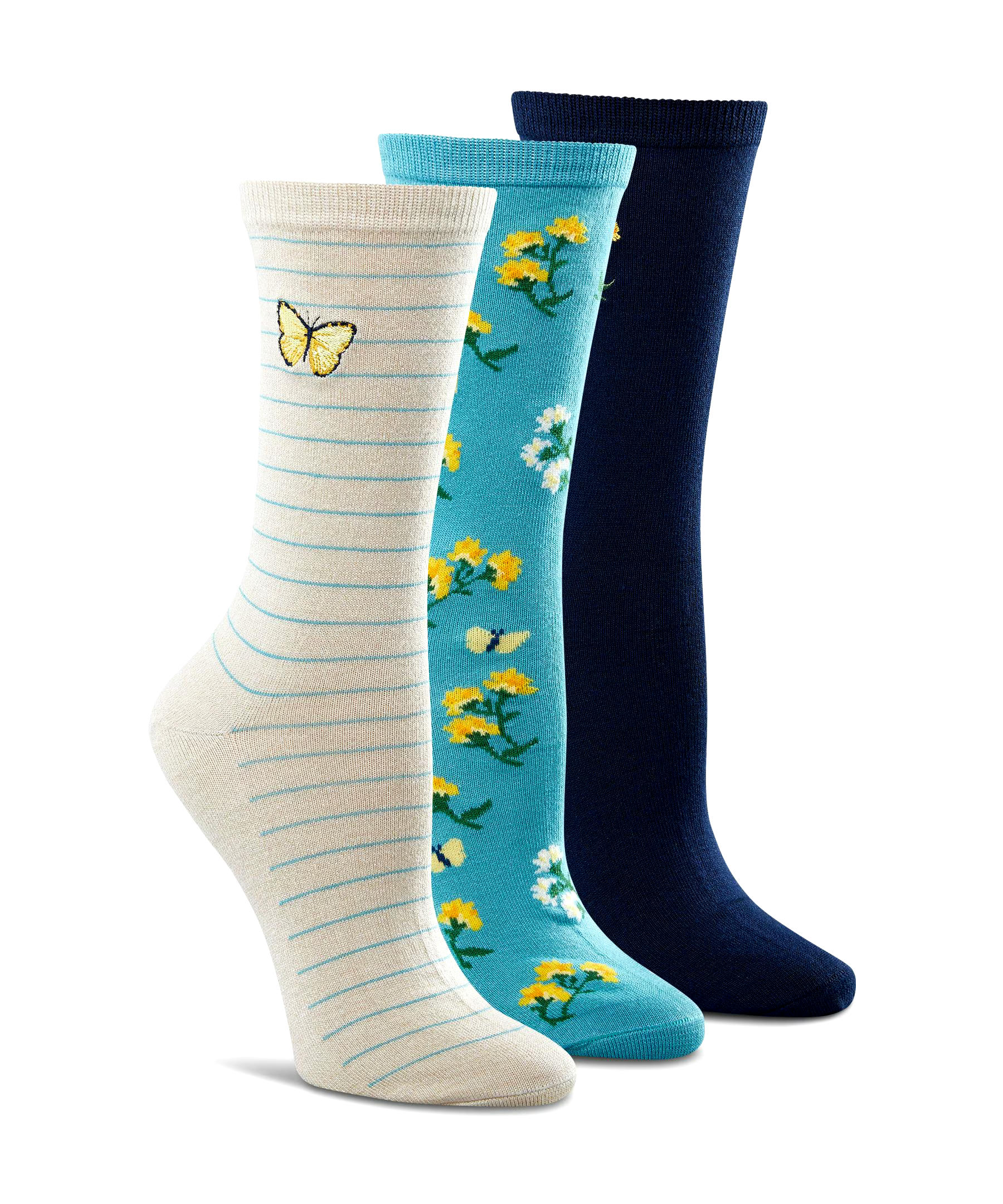 Denver Hayes Women'sCrew Cut Socks, 3 Pack