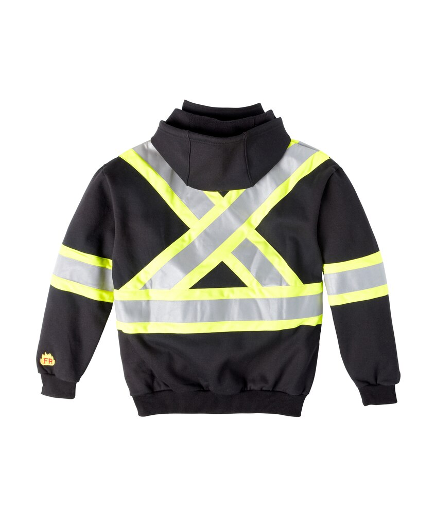 Pioneer Men's CSA Z462 & Z96 Flame Resistance Hi Vis Heavyweight Safety Hoodie - Black
