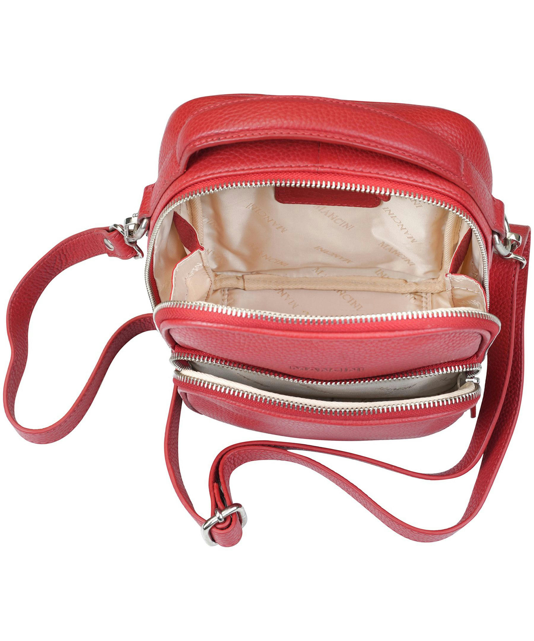 Mancini Leather Goods Women's Pebelled Daisy North/South Crossbody Bag