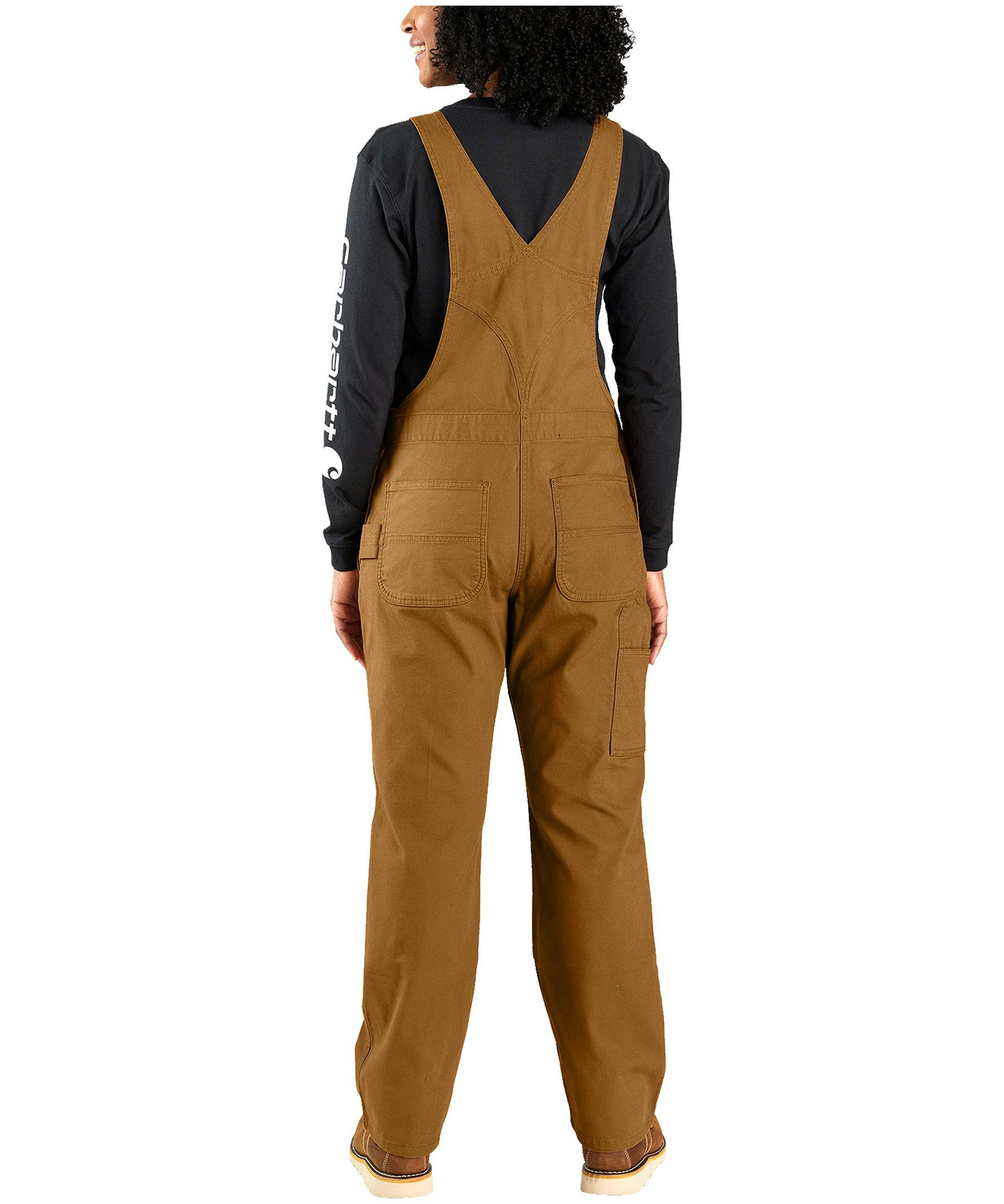 Carhartt Women's Rugged Flex Loose Fit Double Front Canvas Bib Overalls
