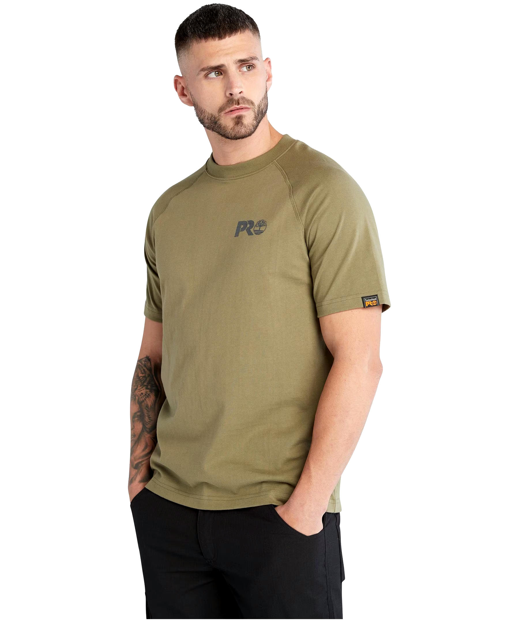 Men's Reflective Logo Crewneck Cotton Work T Shirt