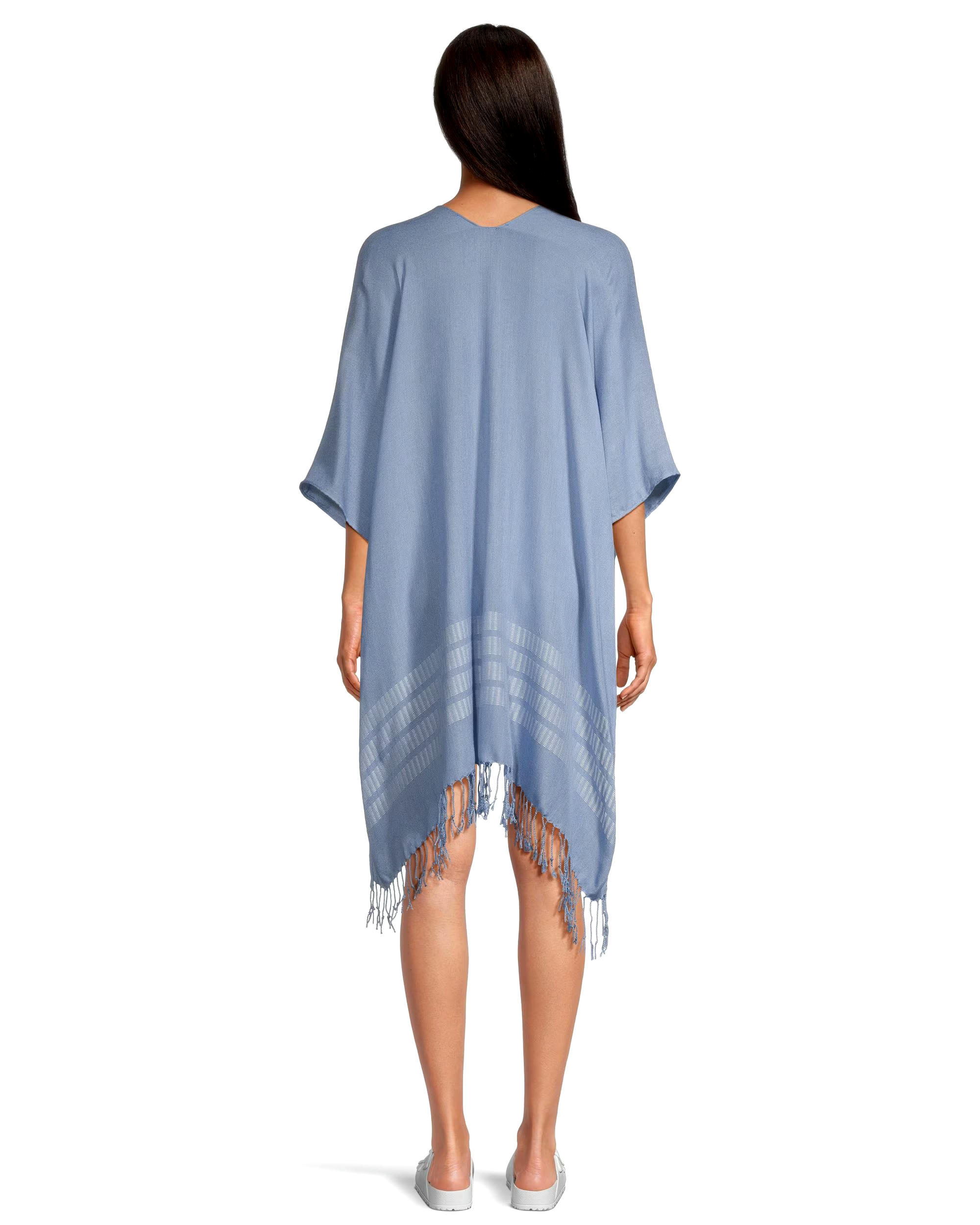 FarWest Women's Striped Edge Ruana