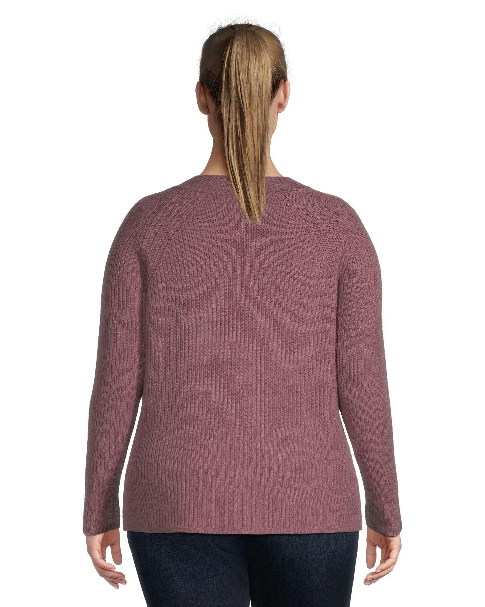 Denver Hayes Women's Semi Fitted Cozy Ribbed Crewneck Pullover