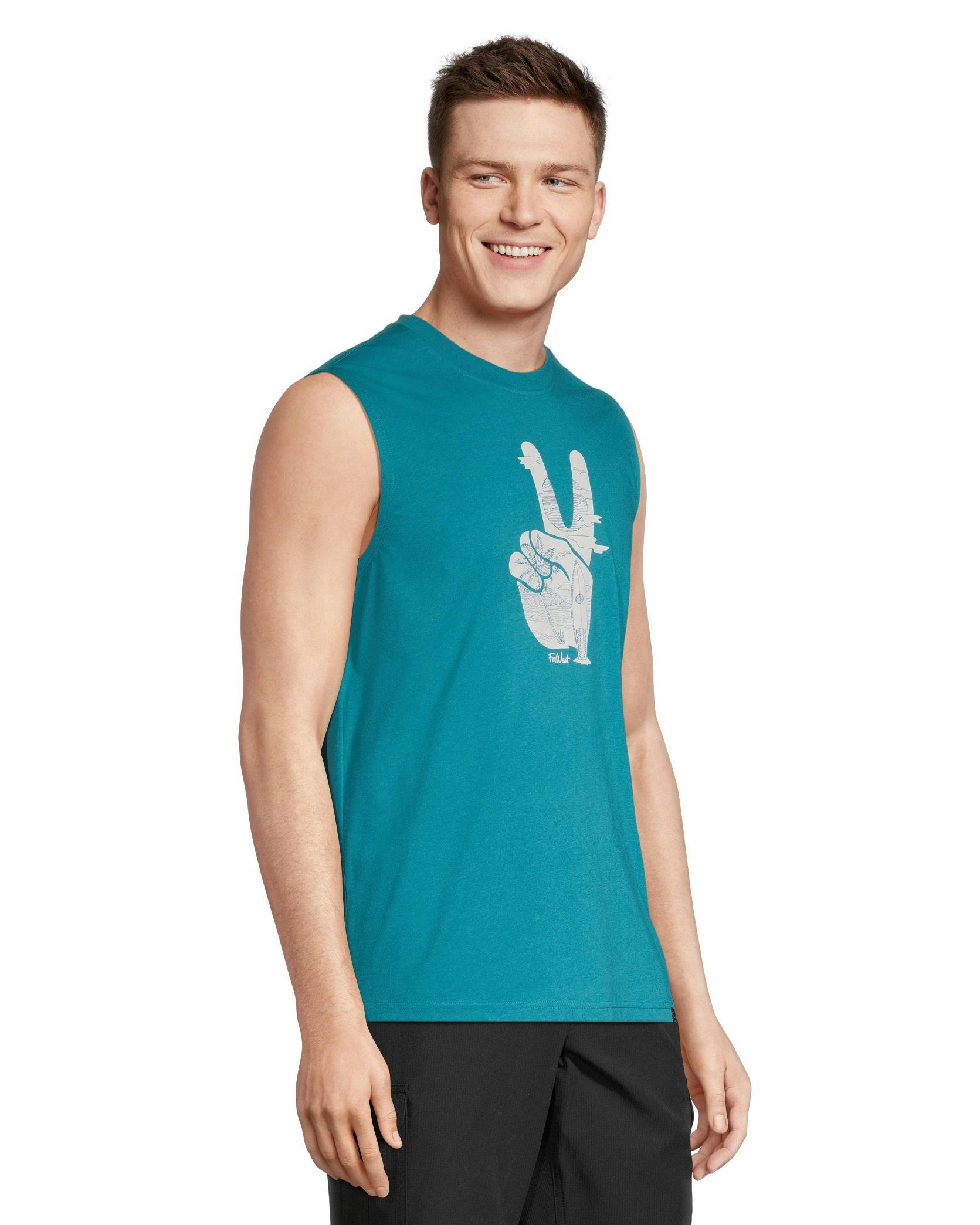 FarWest Men's High Tide Graphic Muscle Top