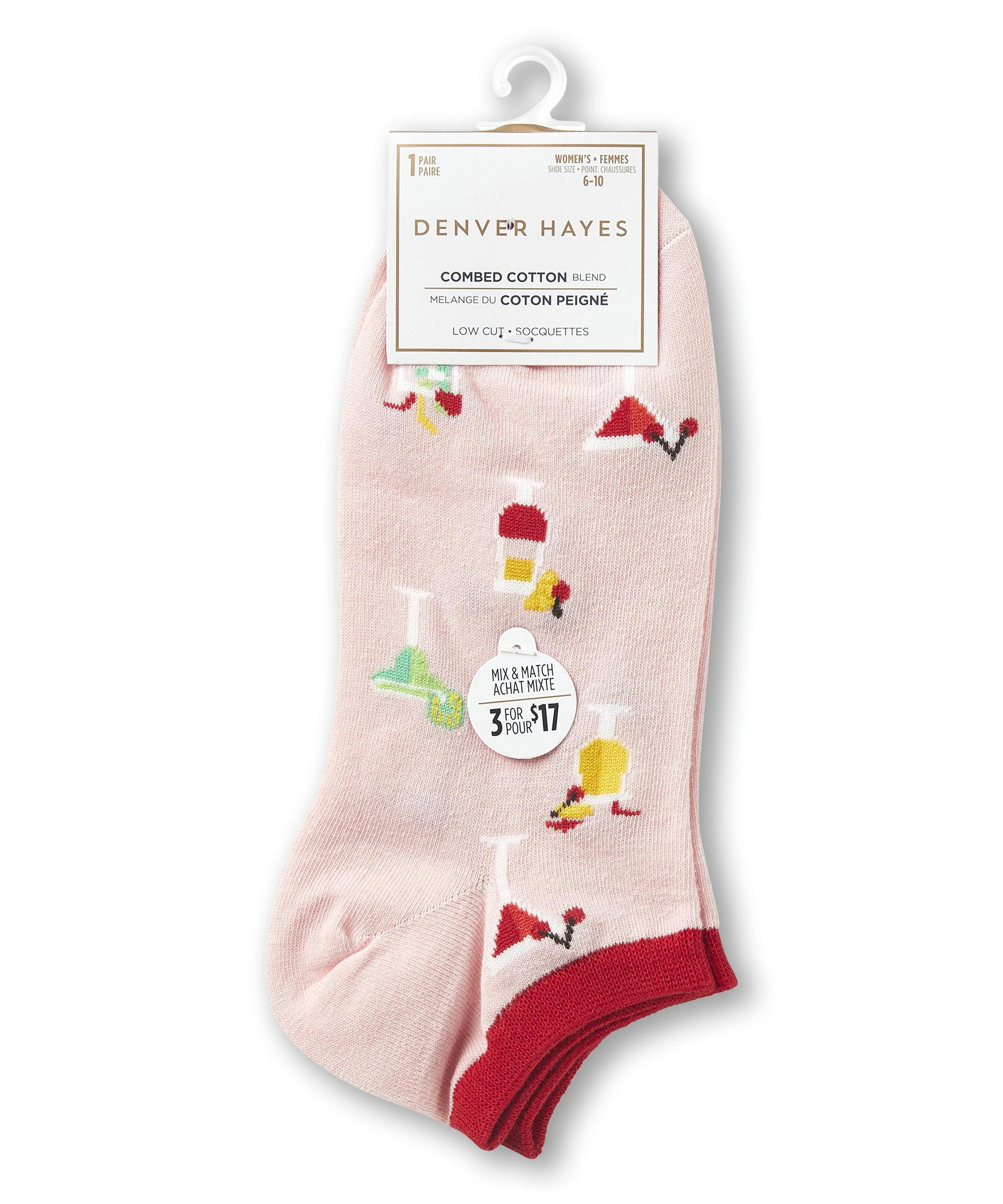 Denver Hayes Women's Patterned Low Cut Socks