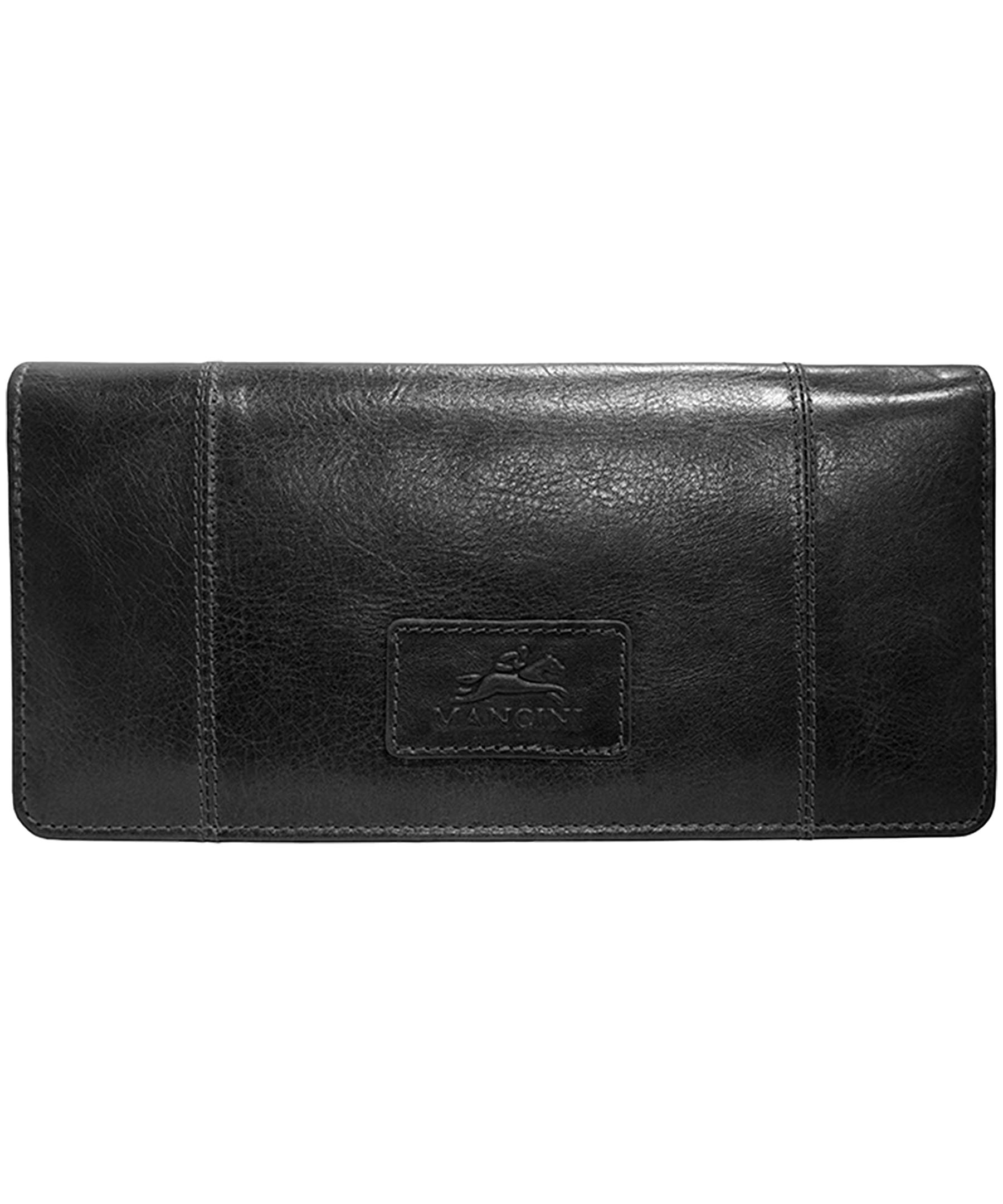 Mancini Leather Goods Women's Casablanca RFID Secure Trifold Wallet Black