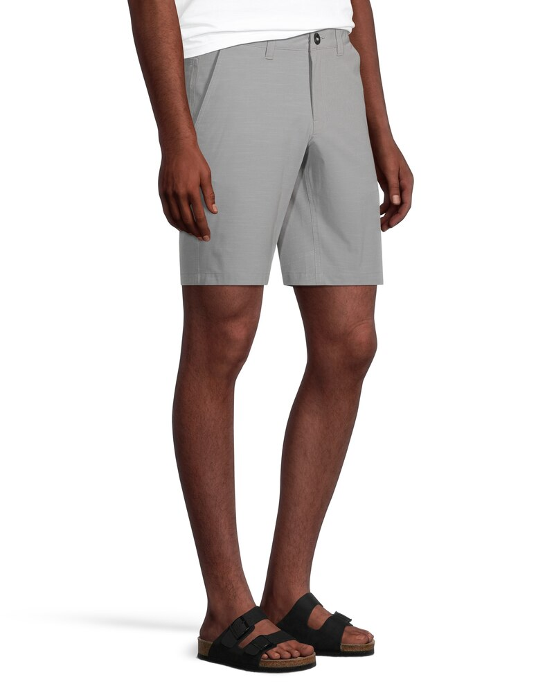 Men's Mid Rise Stretch Textured End on End Quick Dry Hybrid Shorts