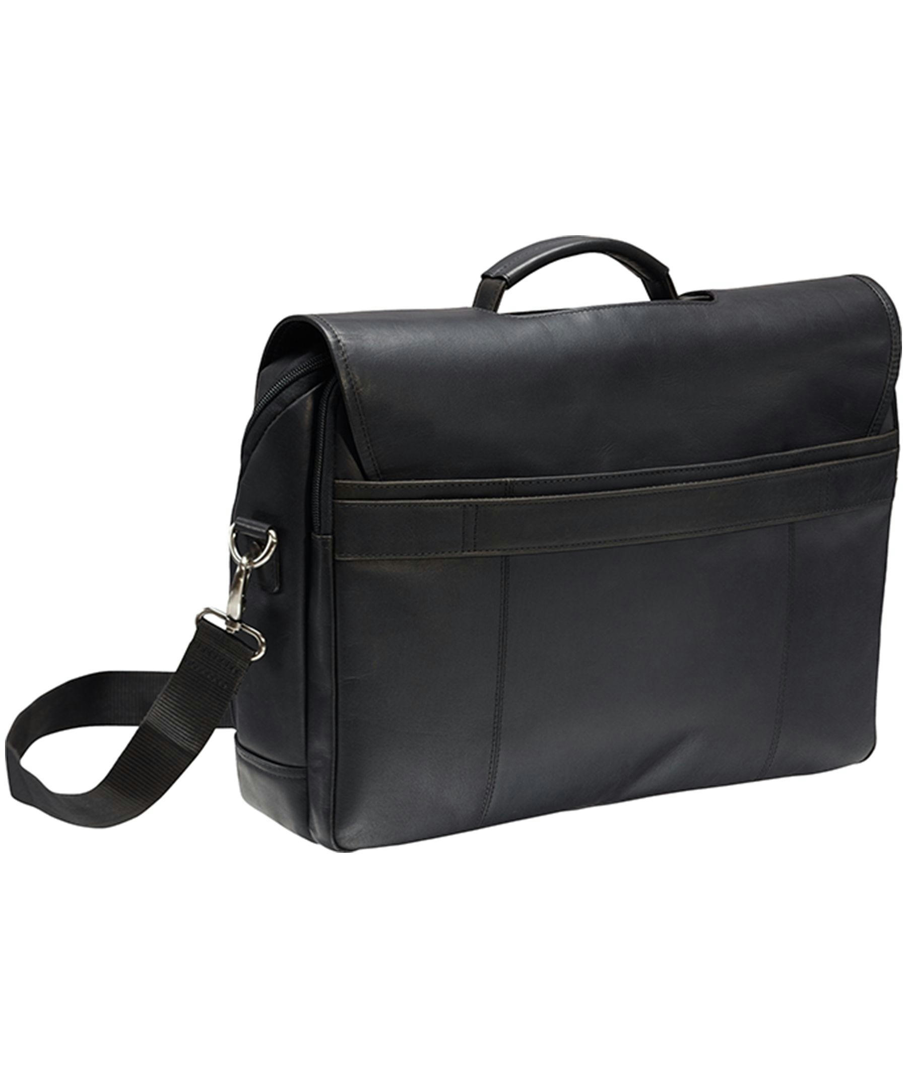 Mancini Leather Goods Men's Buffalo Business Briefcase Brown