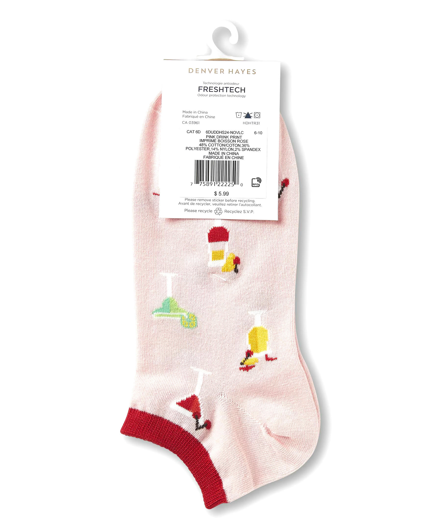 Denver Hayes Women's Patterned Low Cut Socks