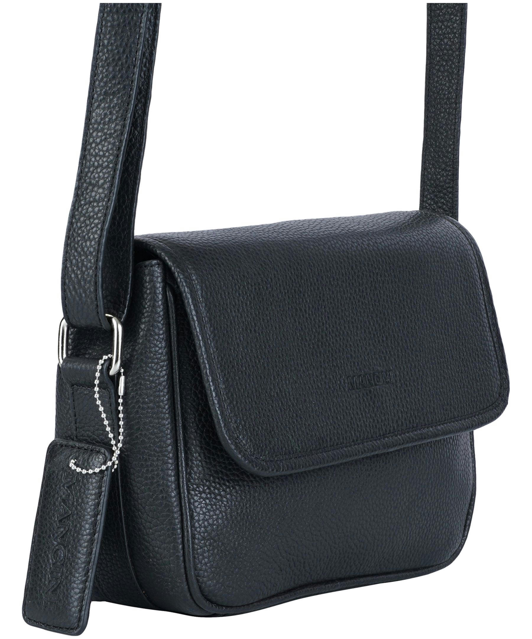 Mancini Leather Goods Women's Pebelled Kemberly Flap Closure Handbag