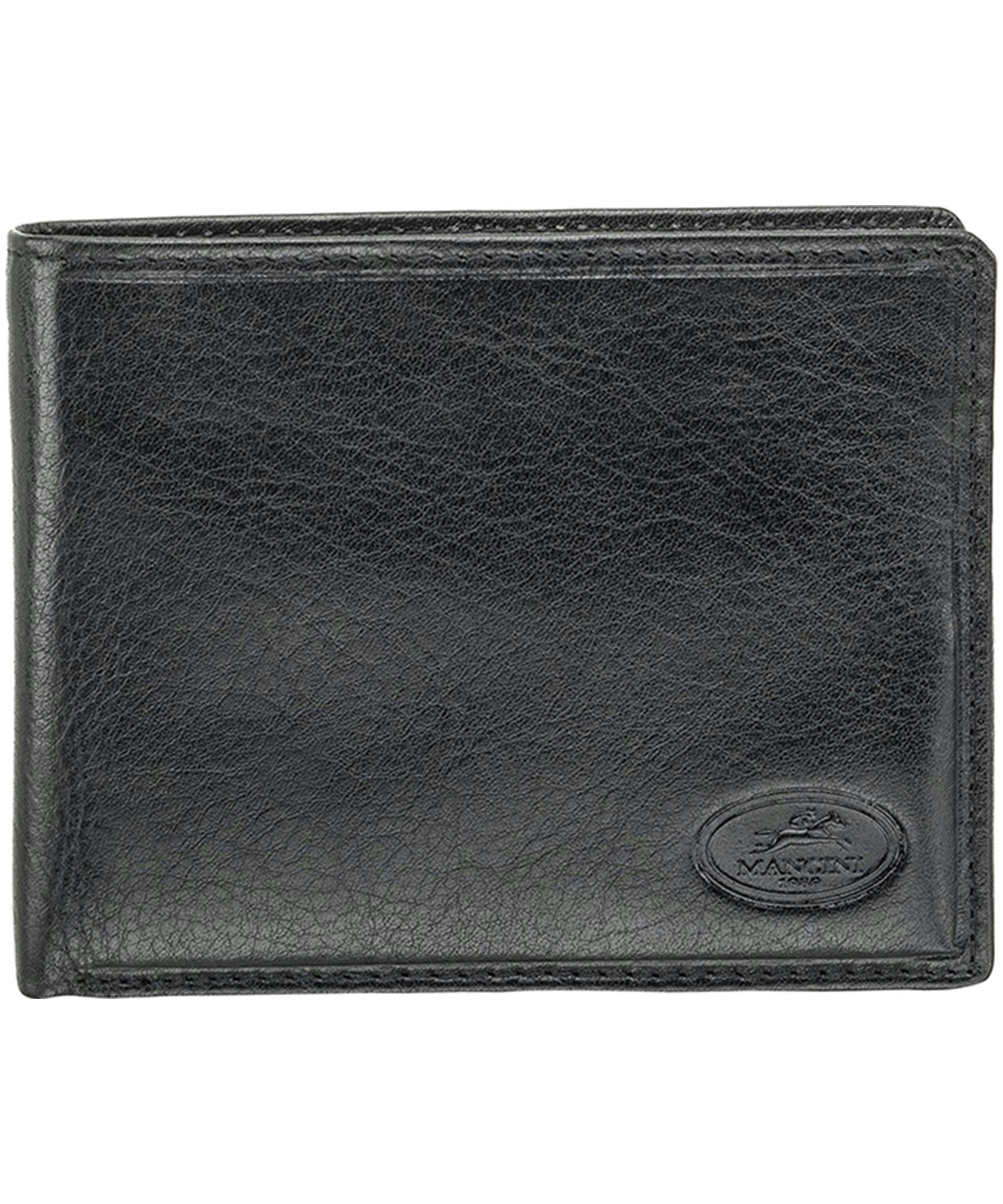 Mancini Leather Goods Men's Equestrian RFID Secure Billfold with Removable Passcase Brown