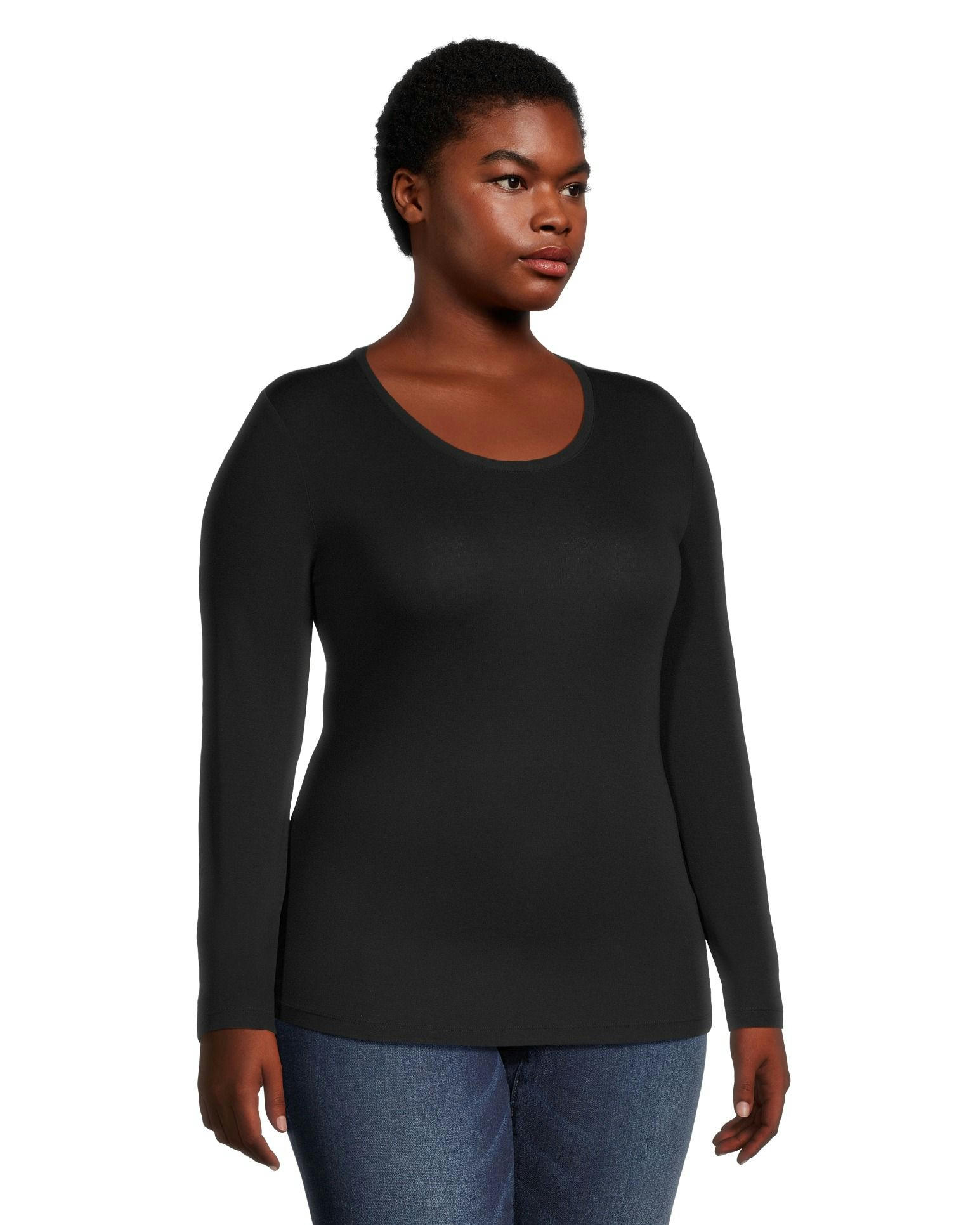 Denver Hayes Women's Fitted Long Sleeve Crewneck T Shirt