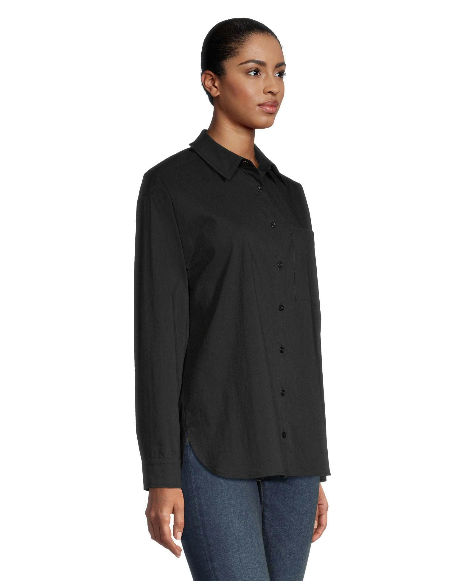 Denver Hayes Women's Oversized Button-Up Long Sleeve Shirt