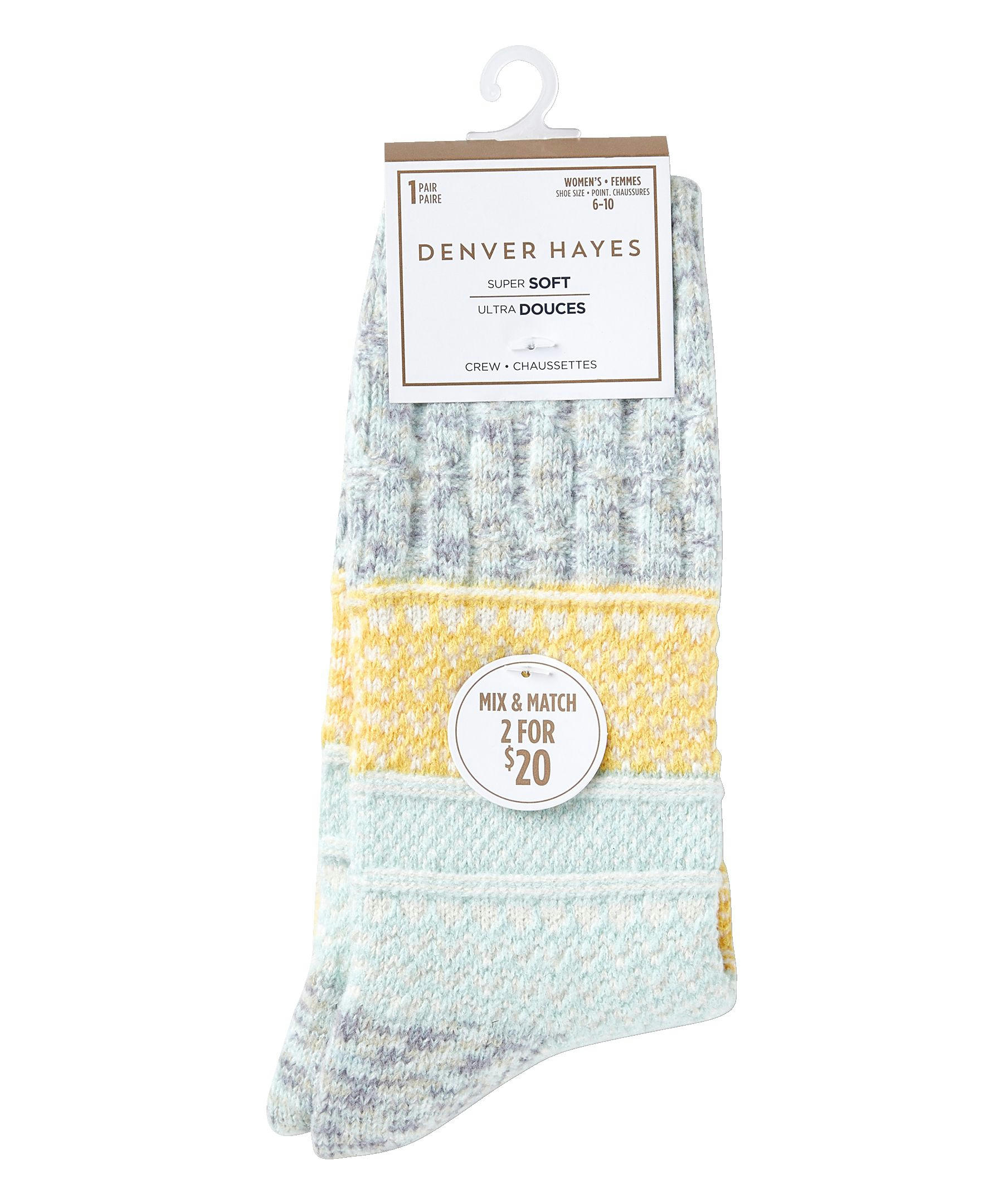 Denver Hayes Women's Super Soft Crew Socks