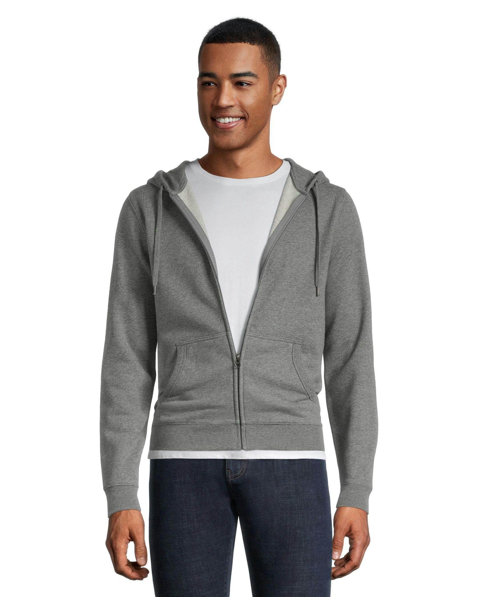 Denver Hayes Men's Fleece Long Sleeve Full Zip Kangaroo Pocket Hoodie