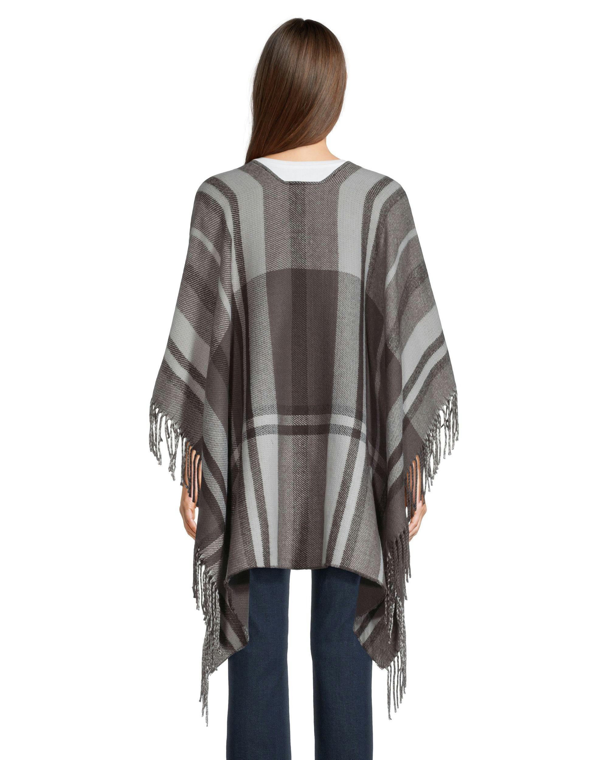 Denver Hayes Women's Plaid Fringe Ruana