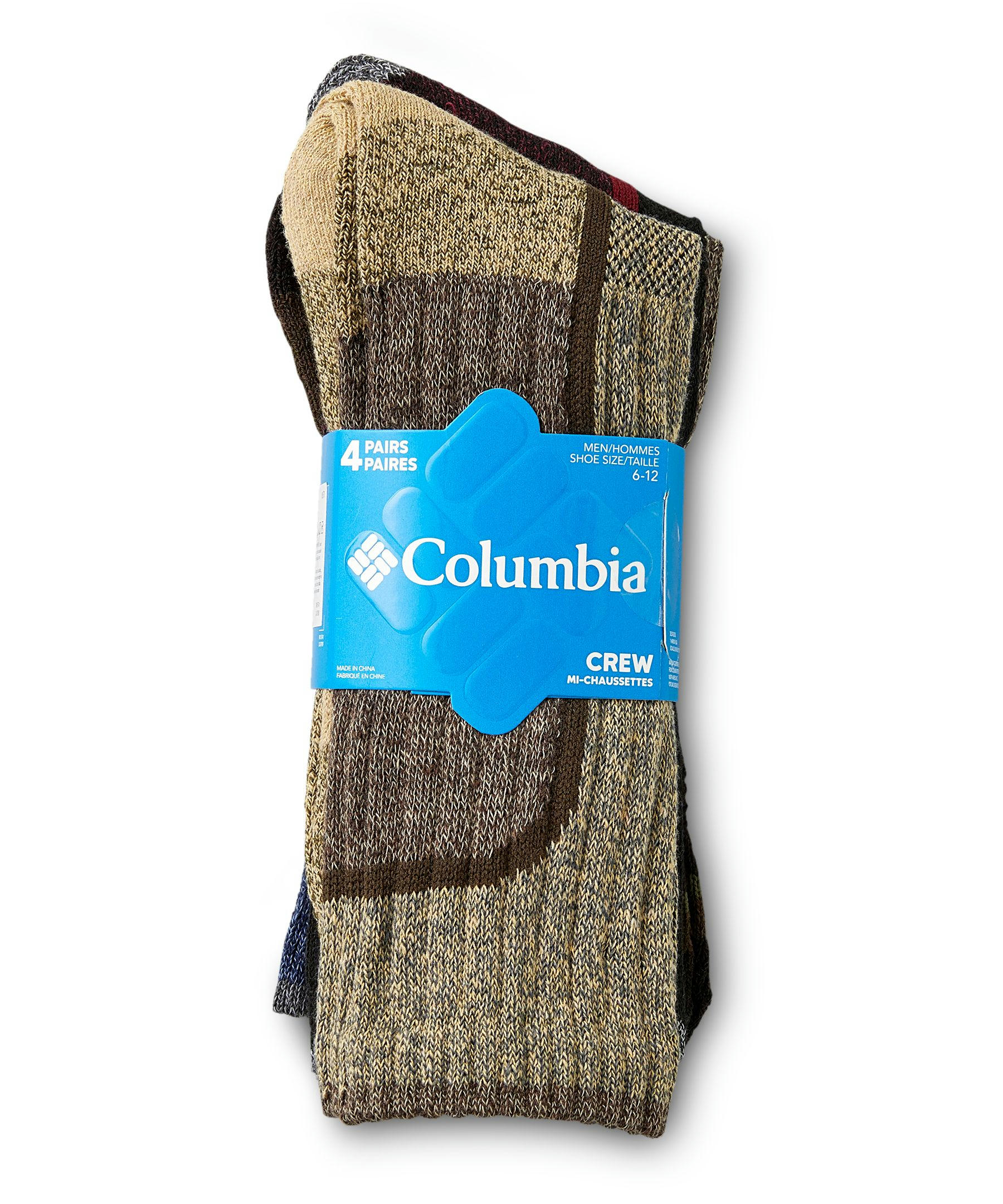 Columbia Men's 4 Pack Moisture Control Cushioned Crew Socks