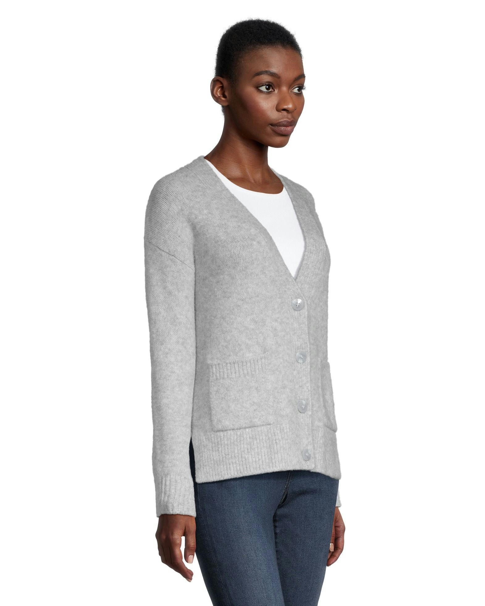 Denver Hayes Women's Luxe Supersoft Relaxed Fit Button Up Cardigan