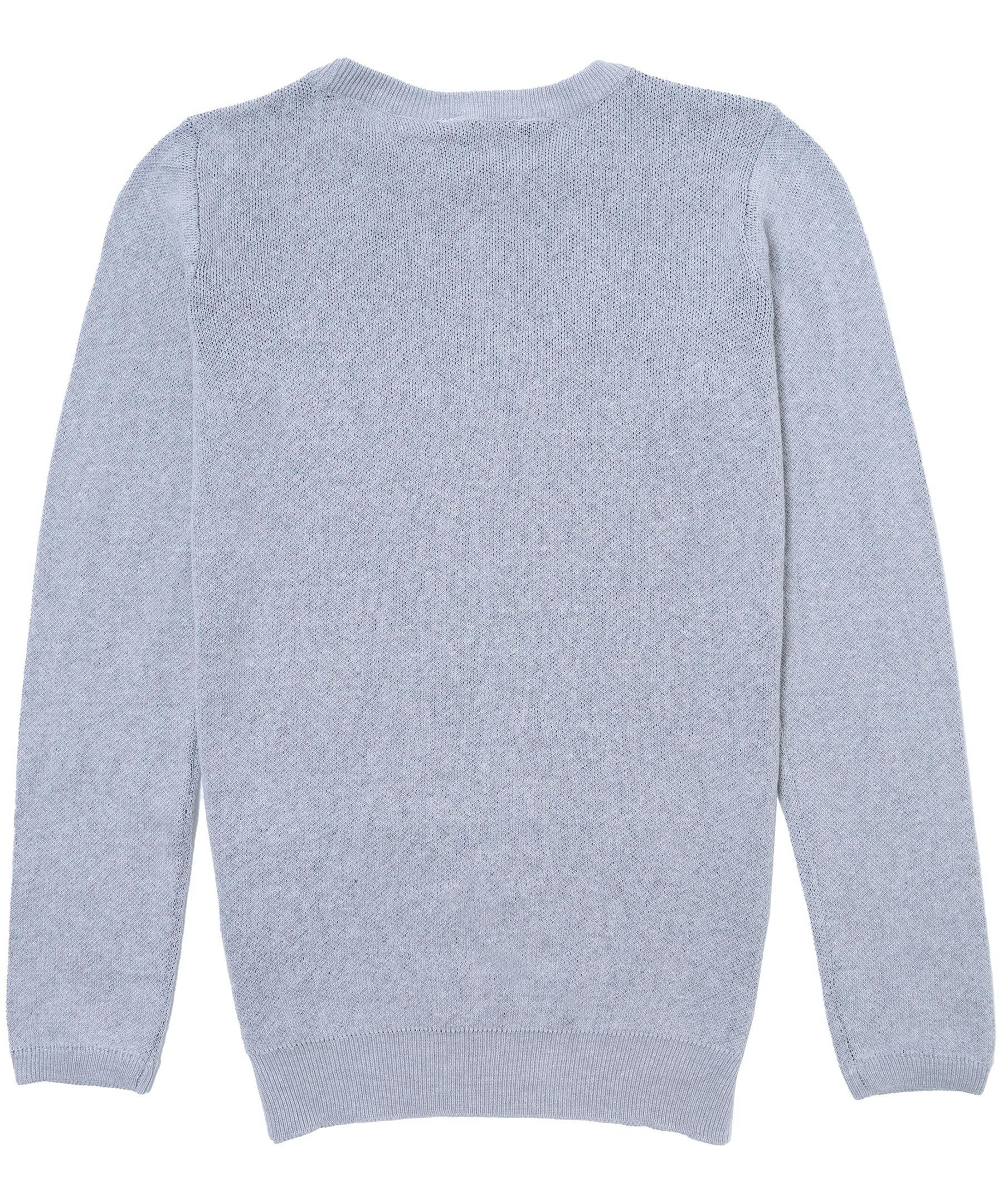 Silver Kids' Unisex Long Sleeve Crew Polka Dot Sweater