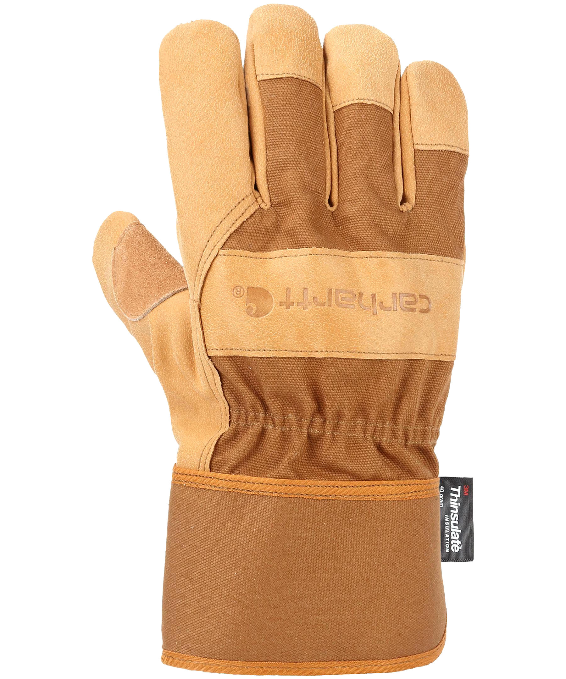 Carhartt Men's Duck and Synthetic Leather Combo Winter Work Gloves - Carhartt Brown